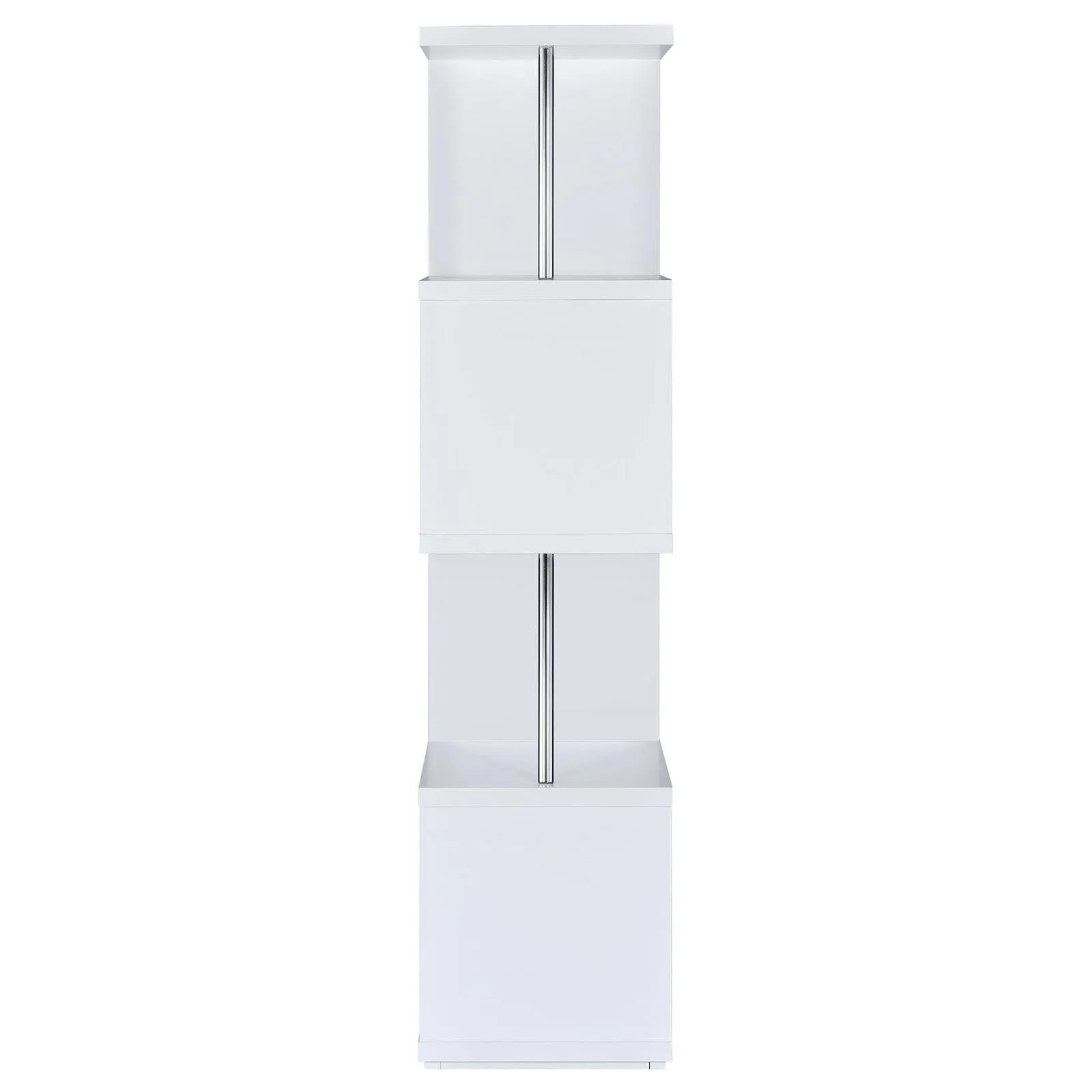 Baxter White/Chrome 4-Shelf Bookcase - Image 3