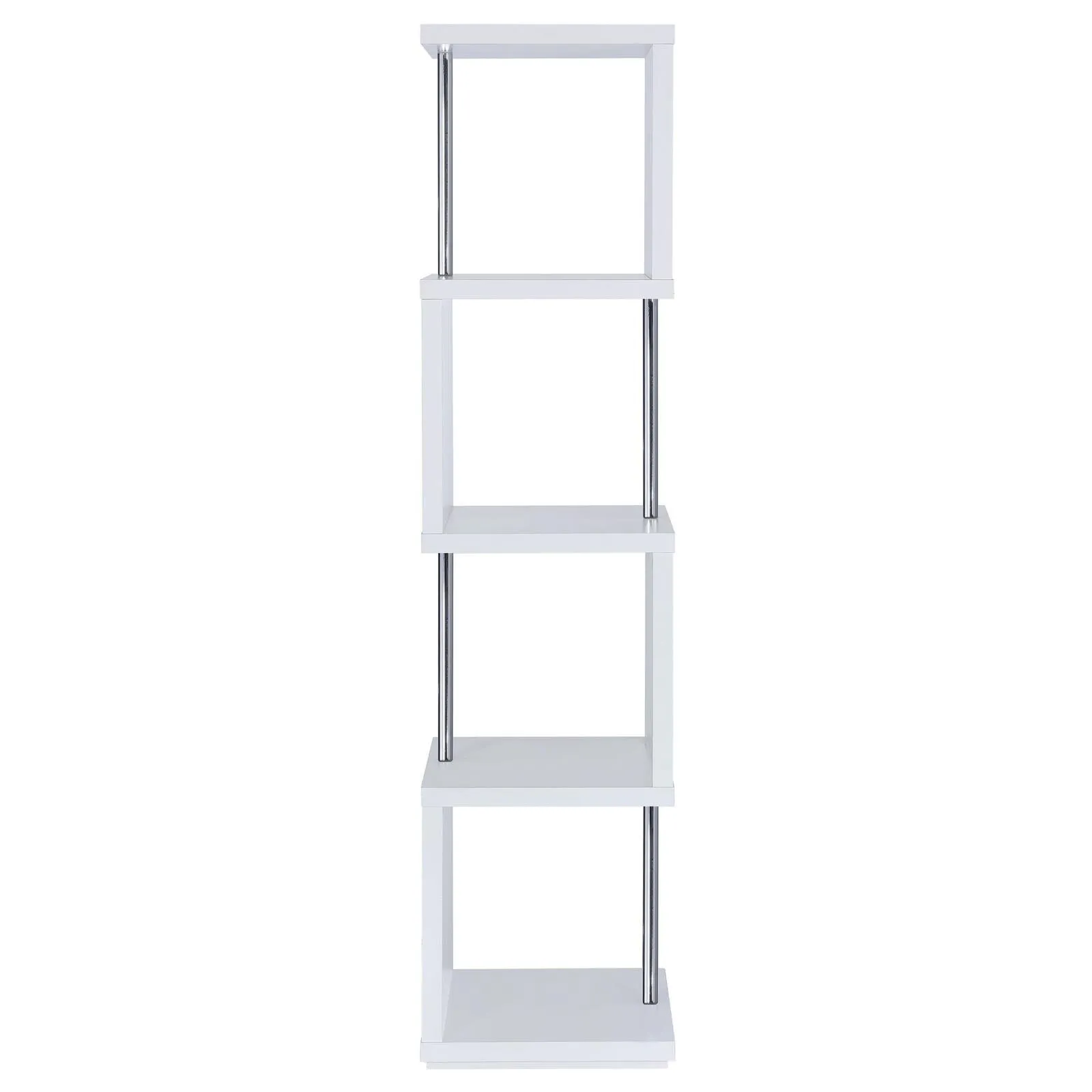 Baxter White/Chrome 4-Shelf Bookcase - Image 5