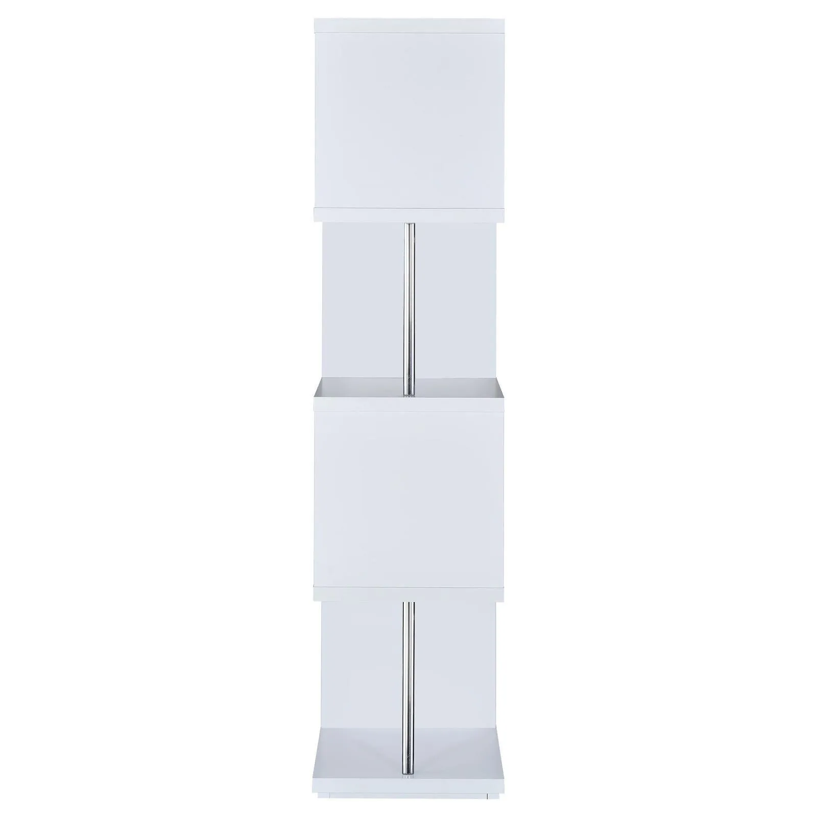 Baxter White/Chrome 4-Shelf Bookcase - Image 7