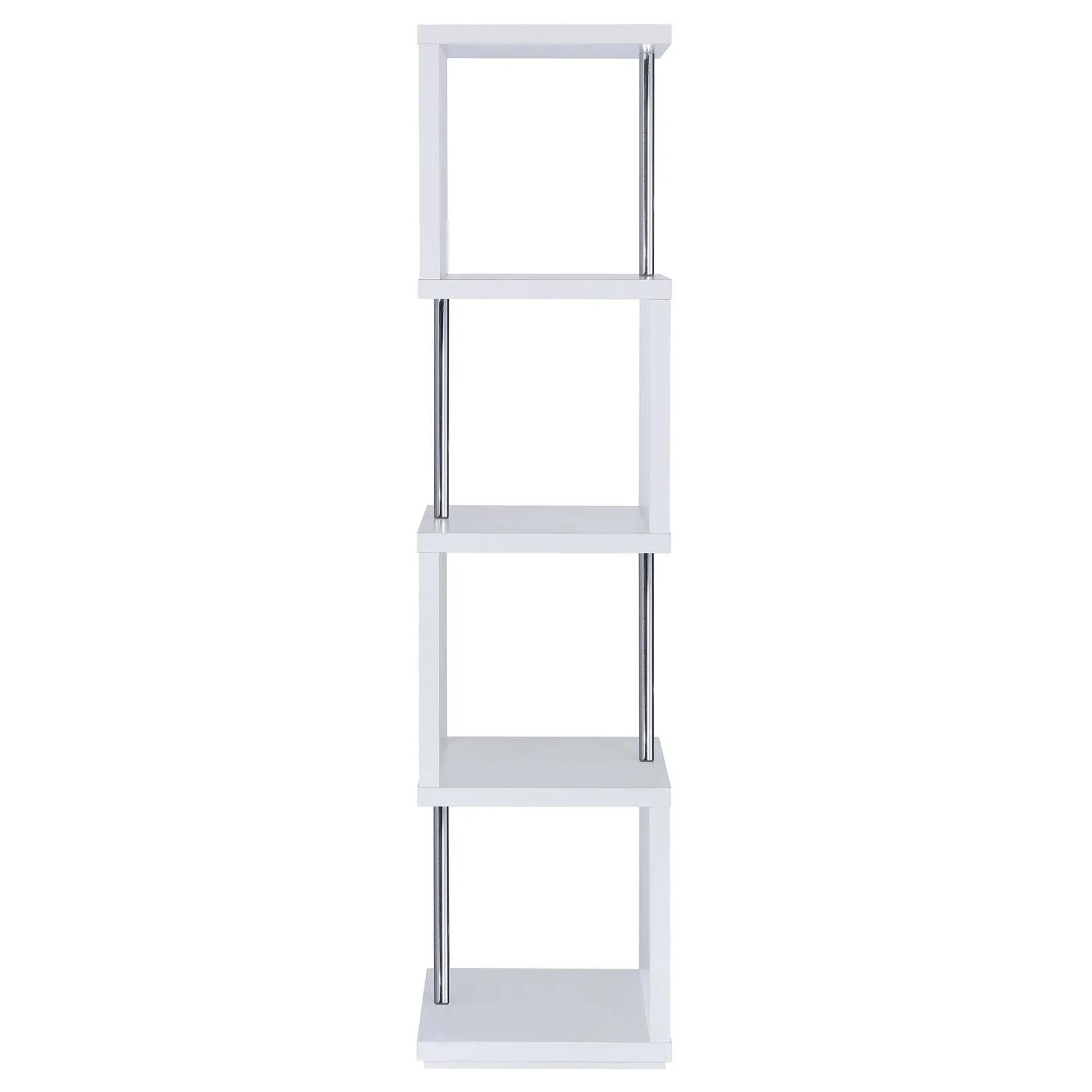 Baxter White/Chrome 4-Shelf Bookcase - Image 9