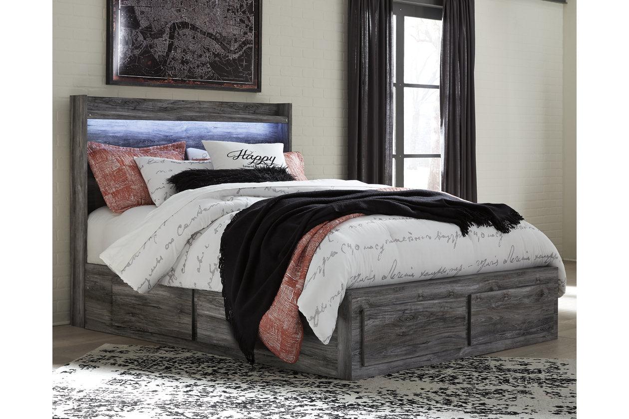 Baystorm Gray Queen Platform Bed with 6 Storage Drawers - Image 2