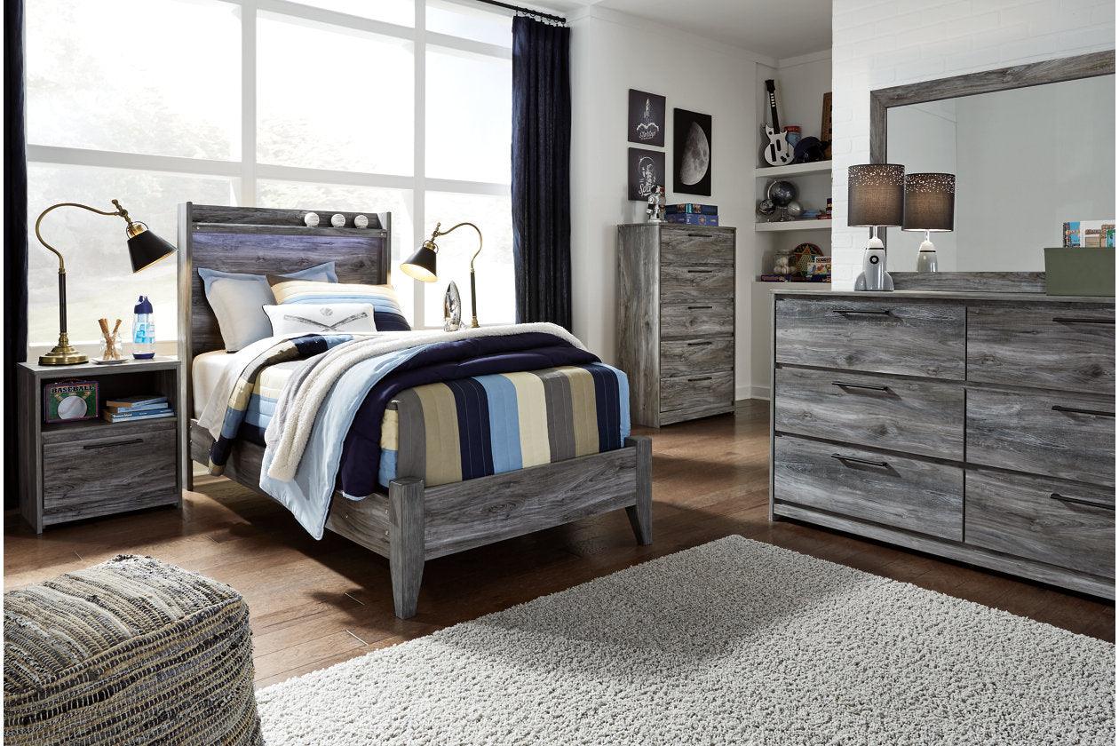 Baystorm Gray Twin LED Panel Bed - Image 5
