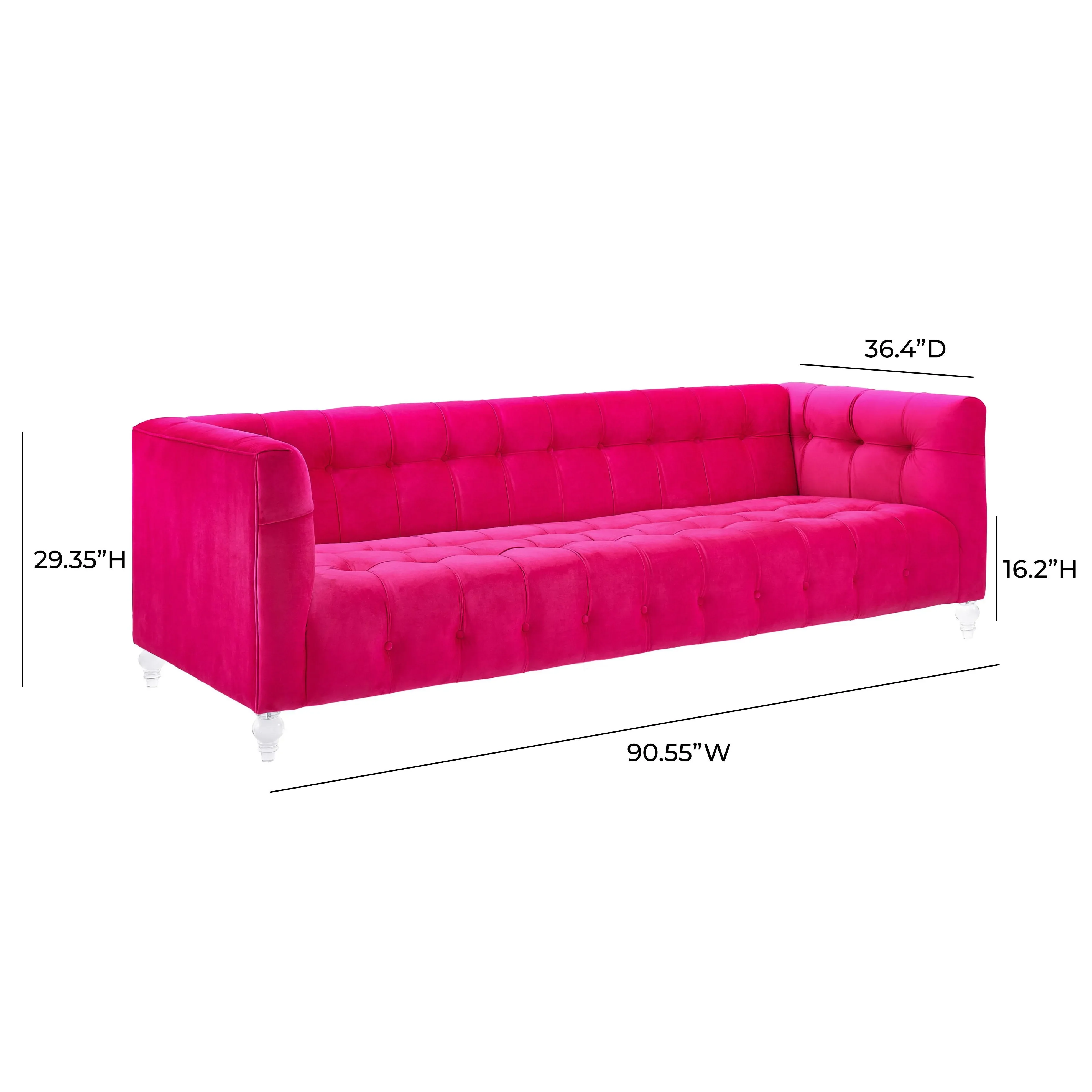 Bea Velvet Tufted Sofa - Image 12