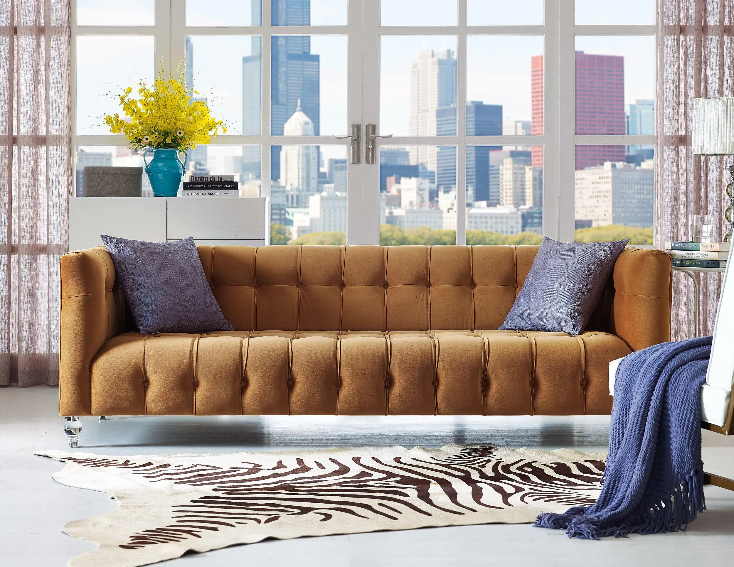 Bea Velvet Tufted Sofa - Image 14