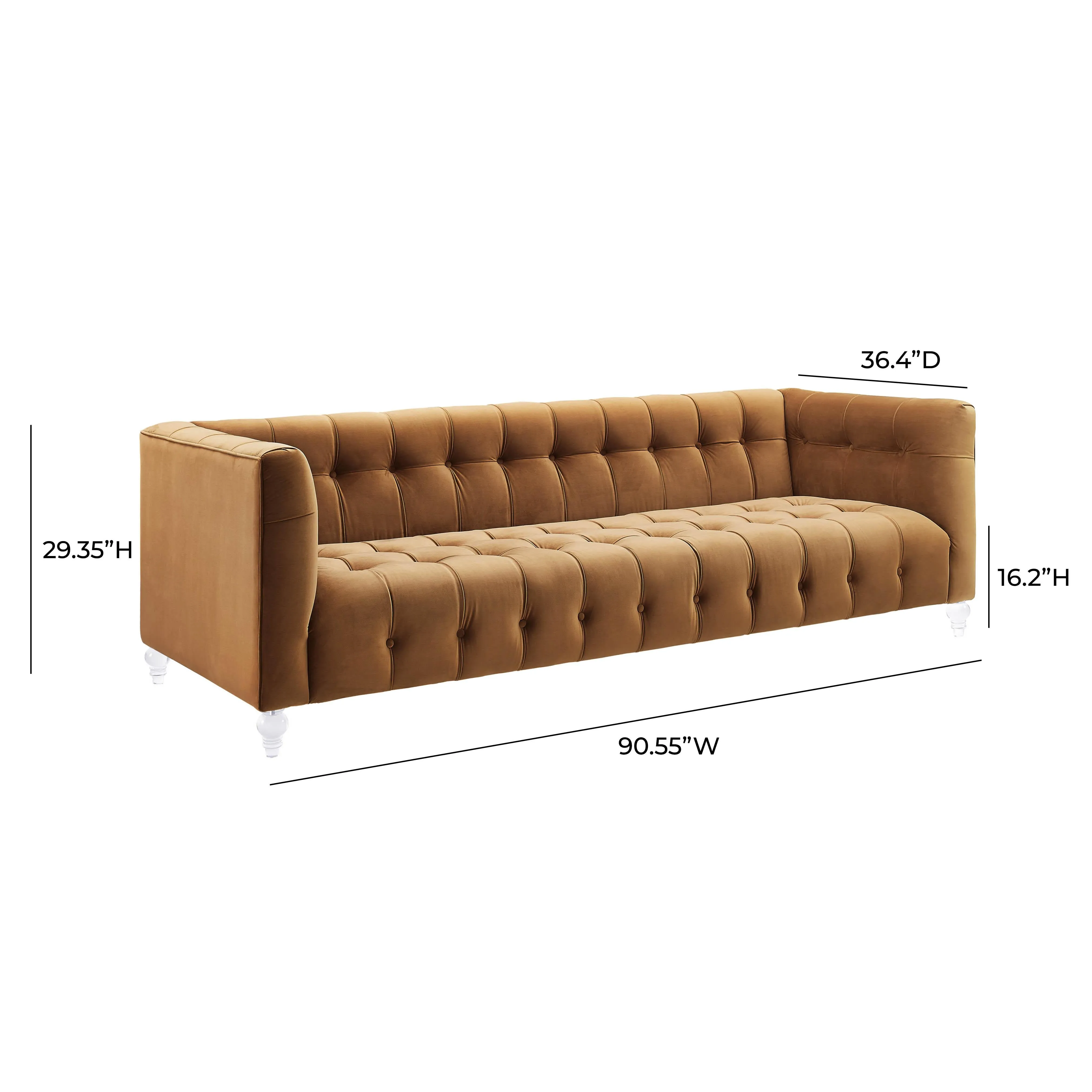 Bea Velvet Tufted Sofa - Image 18