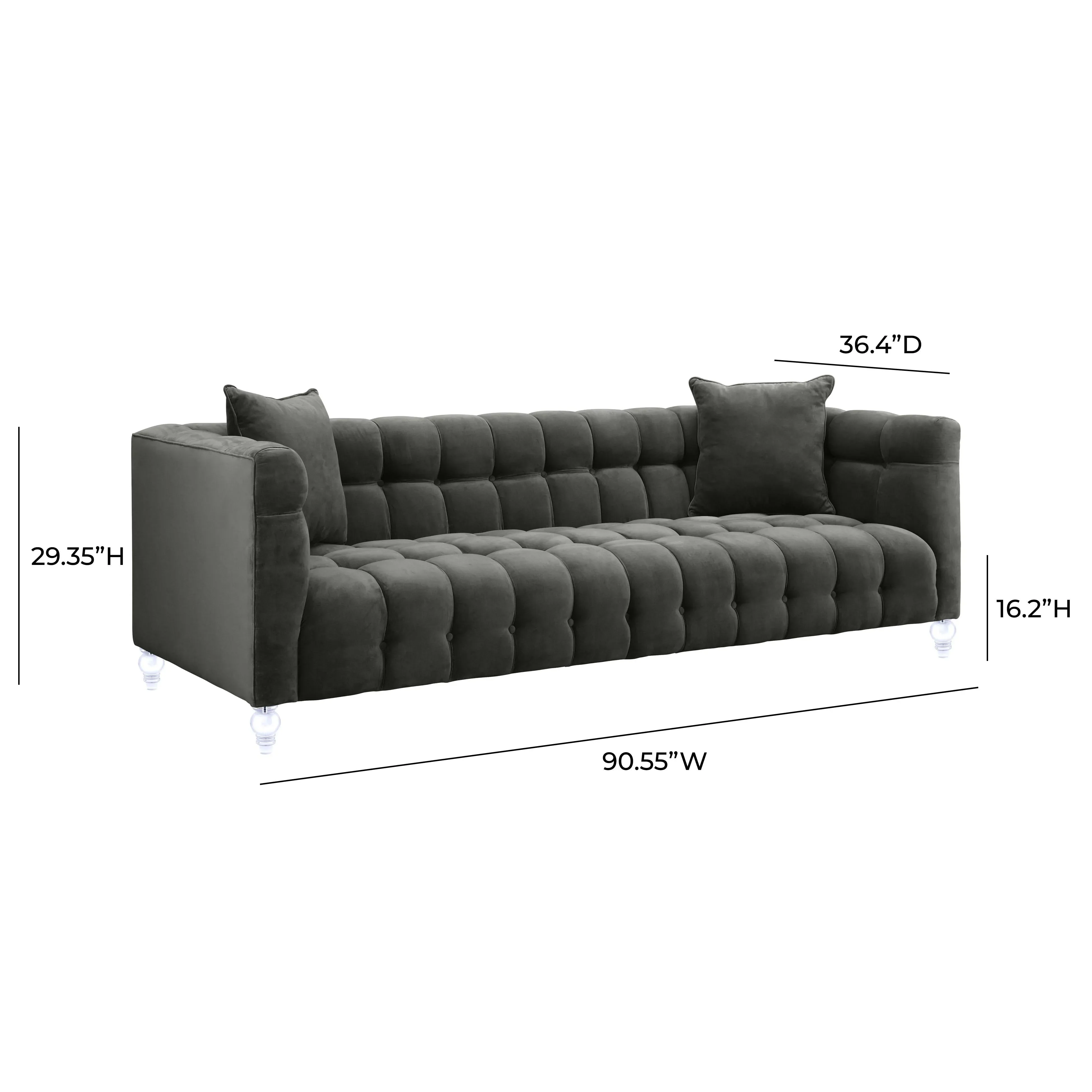 Bea Velvet Tufted Sofa - Image 24