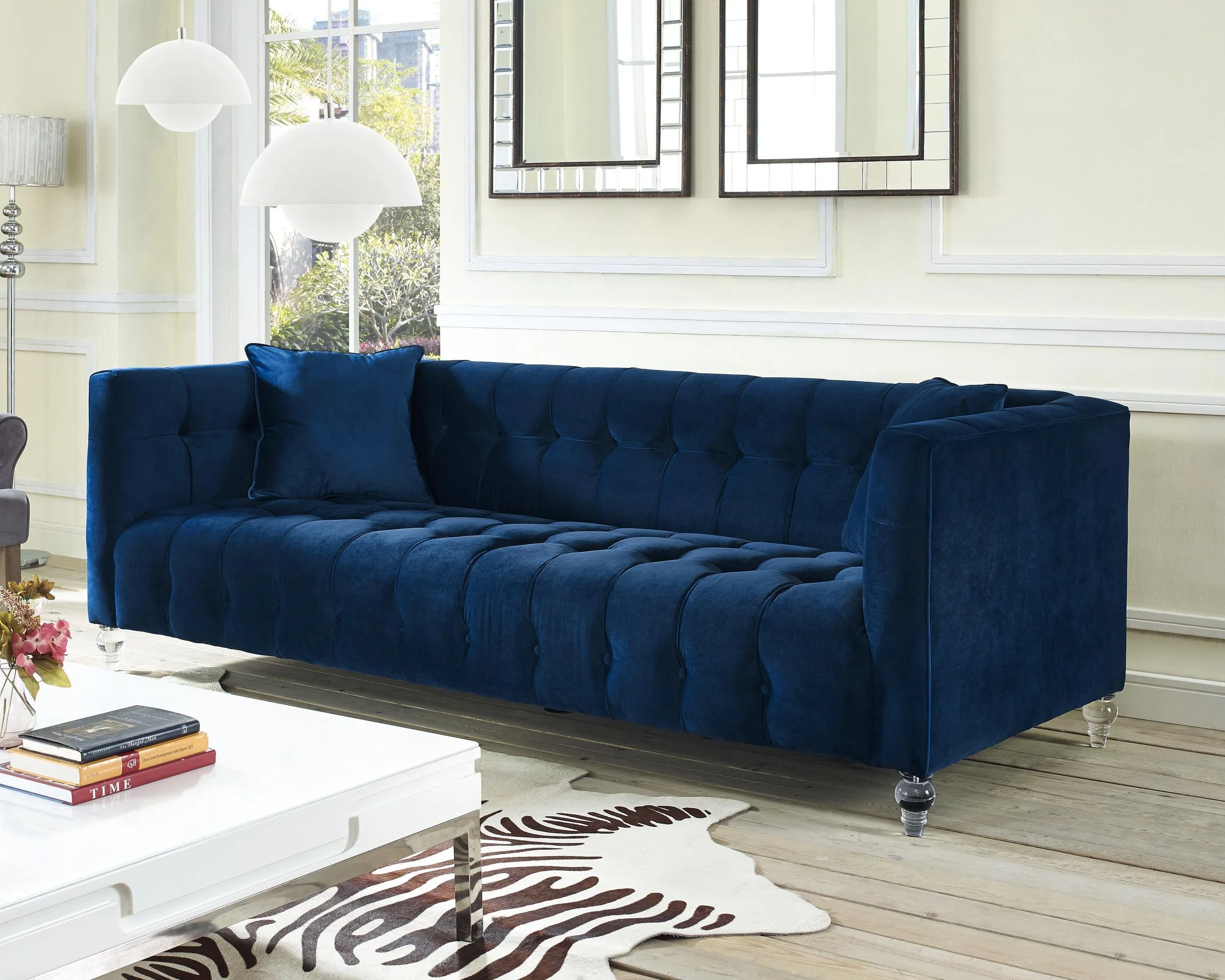 Bea Velvet Tufted Sofa - Image 6