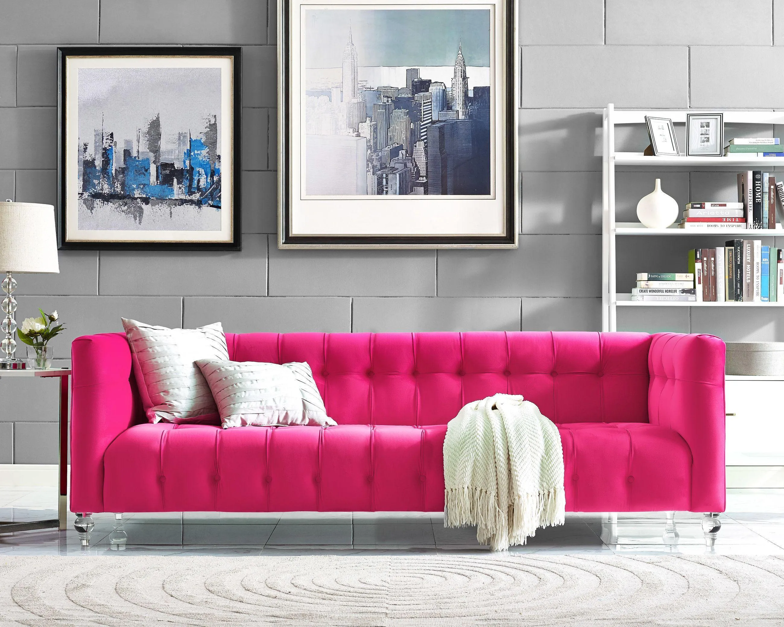 Bea Velvet Tufted Sofa - Image 8