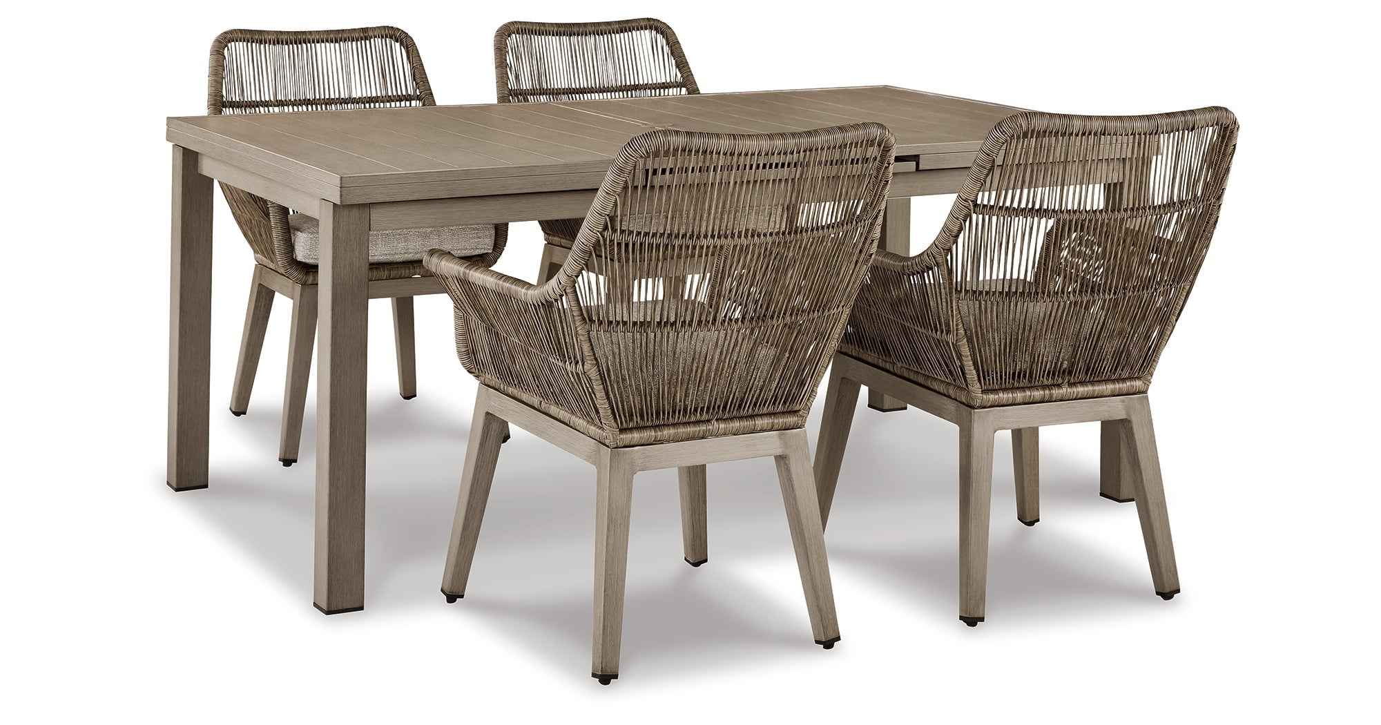 Beach Beige Front Outdoor Dining Table and 4 Chairs - Image 7