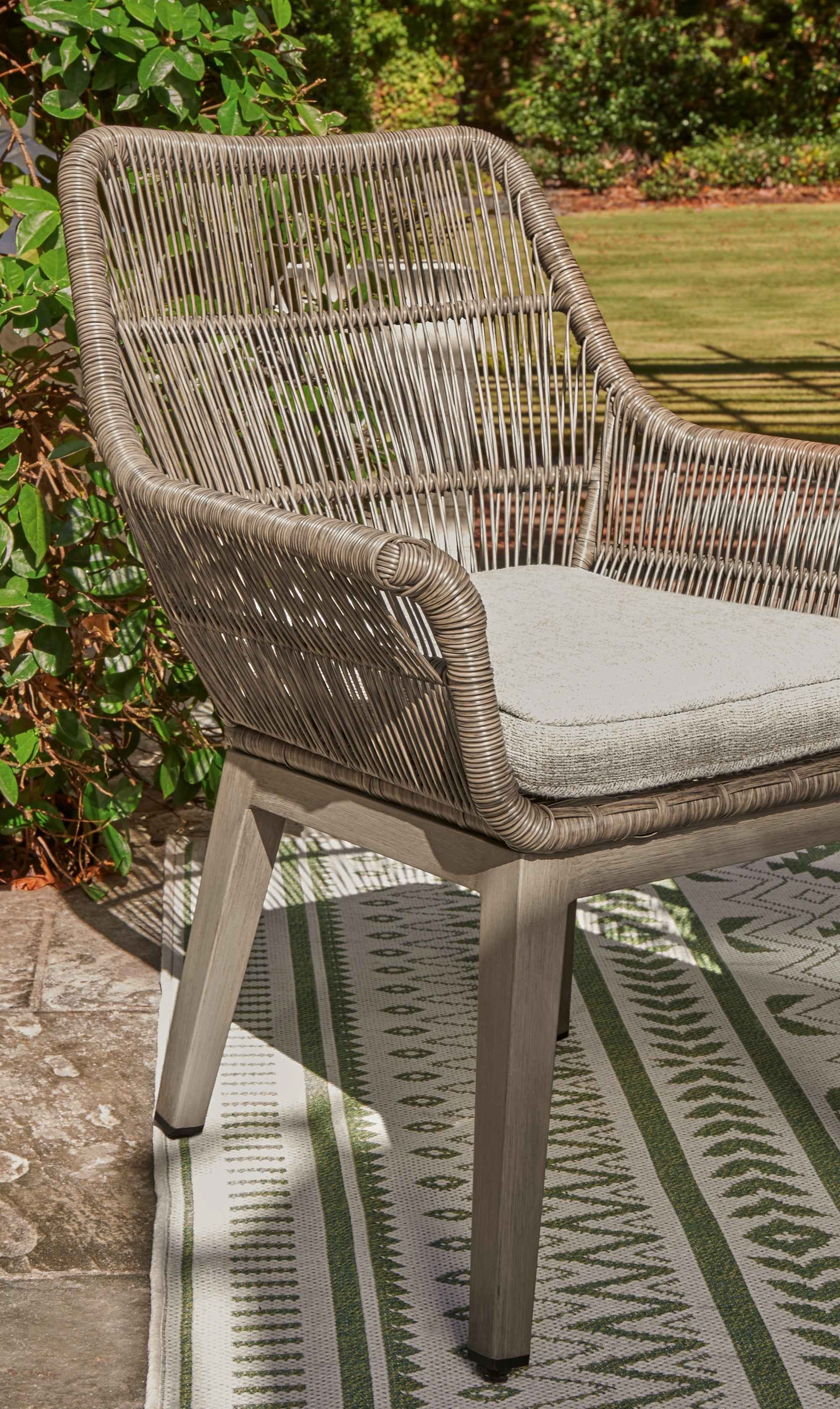 Beach Front Beige Arm Chair with Cushion - Image 11