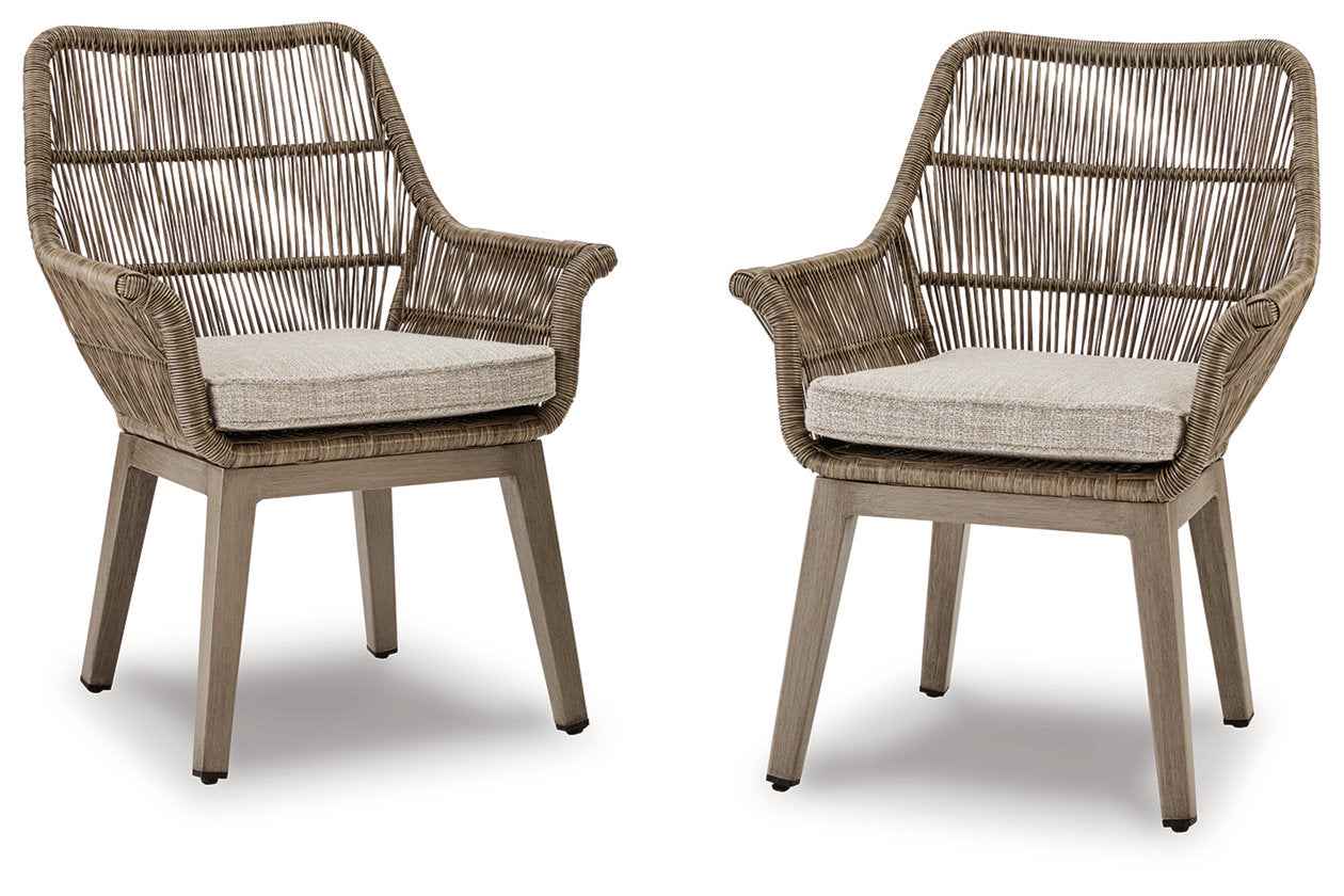 Beach Front Beige Arm Chair with Cushion - Image 2