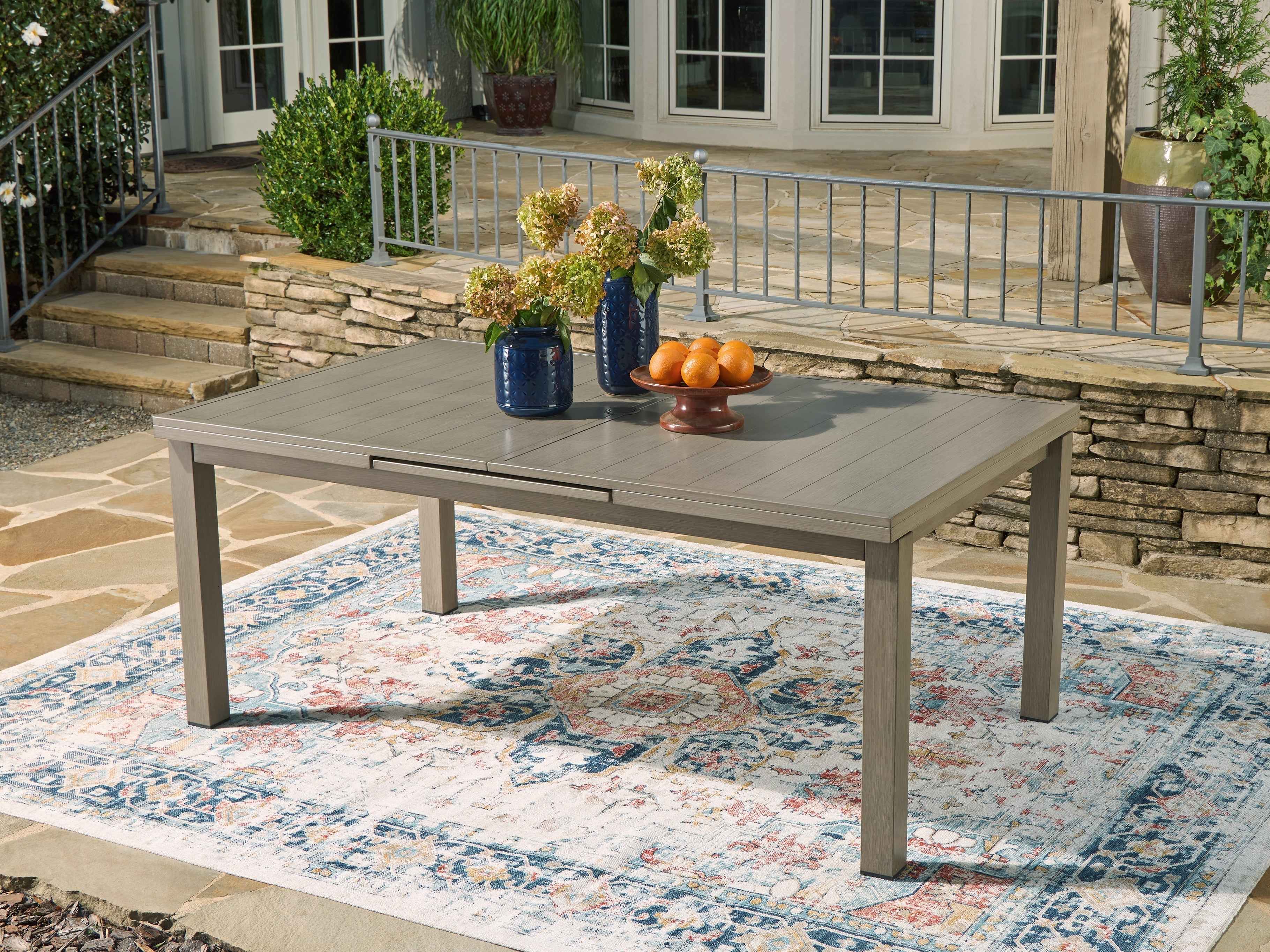 Beach Front Beige Outdoor Dining Table - Image 9