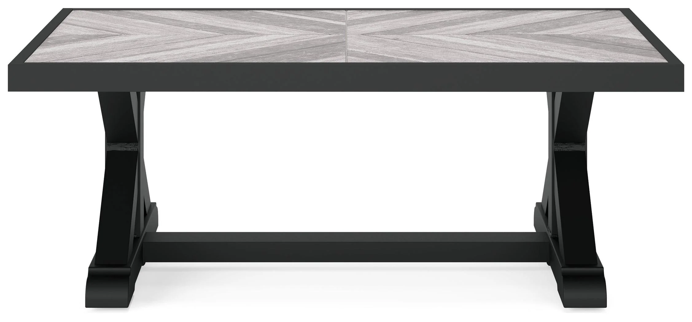 Beachcroft Black/Light Gray Outdoor Coffee Table - Image 6