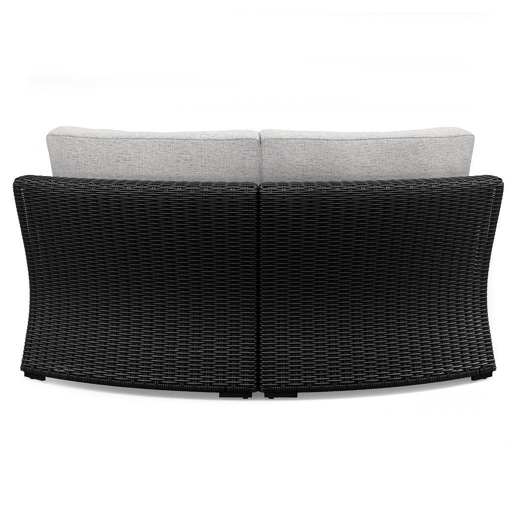 Beachcroft Black/Light Gray Outdoor Curved Corner Chair - Image 3