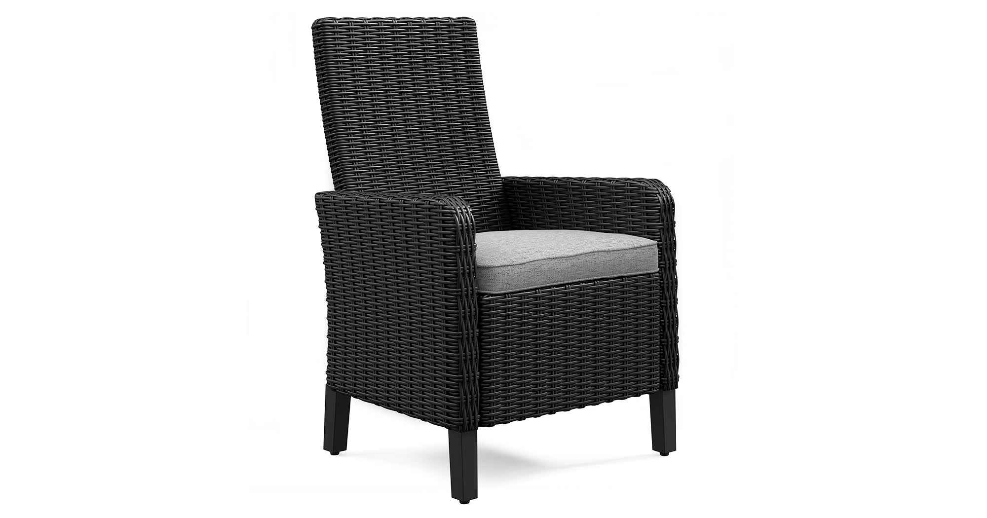 Beachcroft Black/Light Gray Outdoor Dining Table and 4 Chairs - Image 3