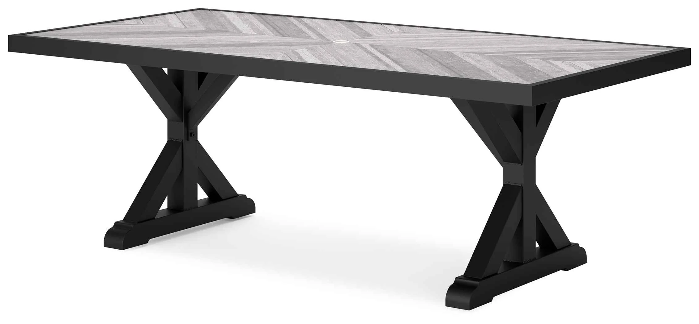 Beachcroft Black/Light Gray Outdoor Dining Table - Image 3