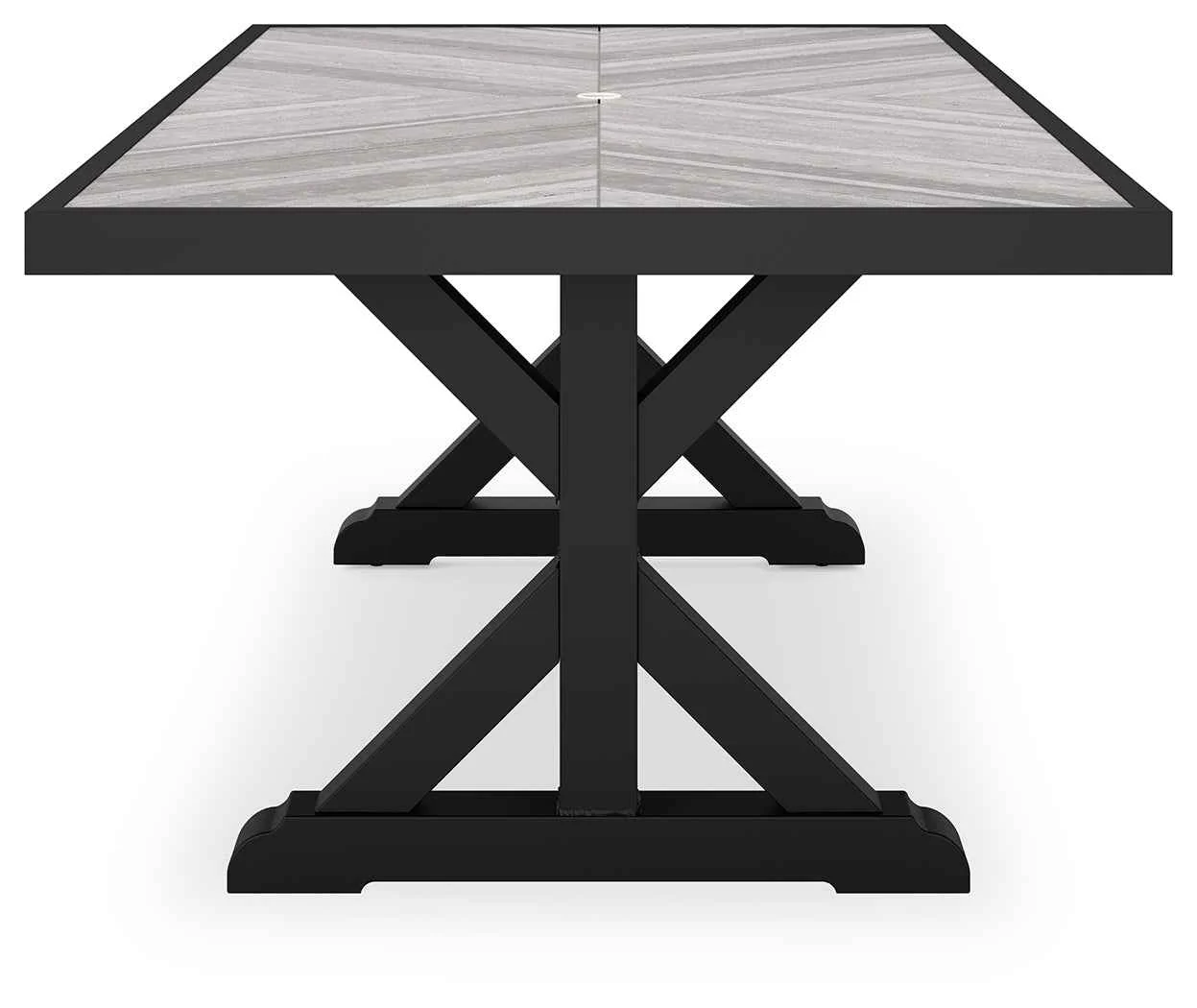 Beachcroft Black/Light Gray Outdoor Dining Table - Image 6