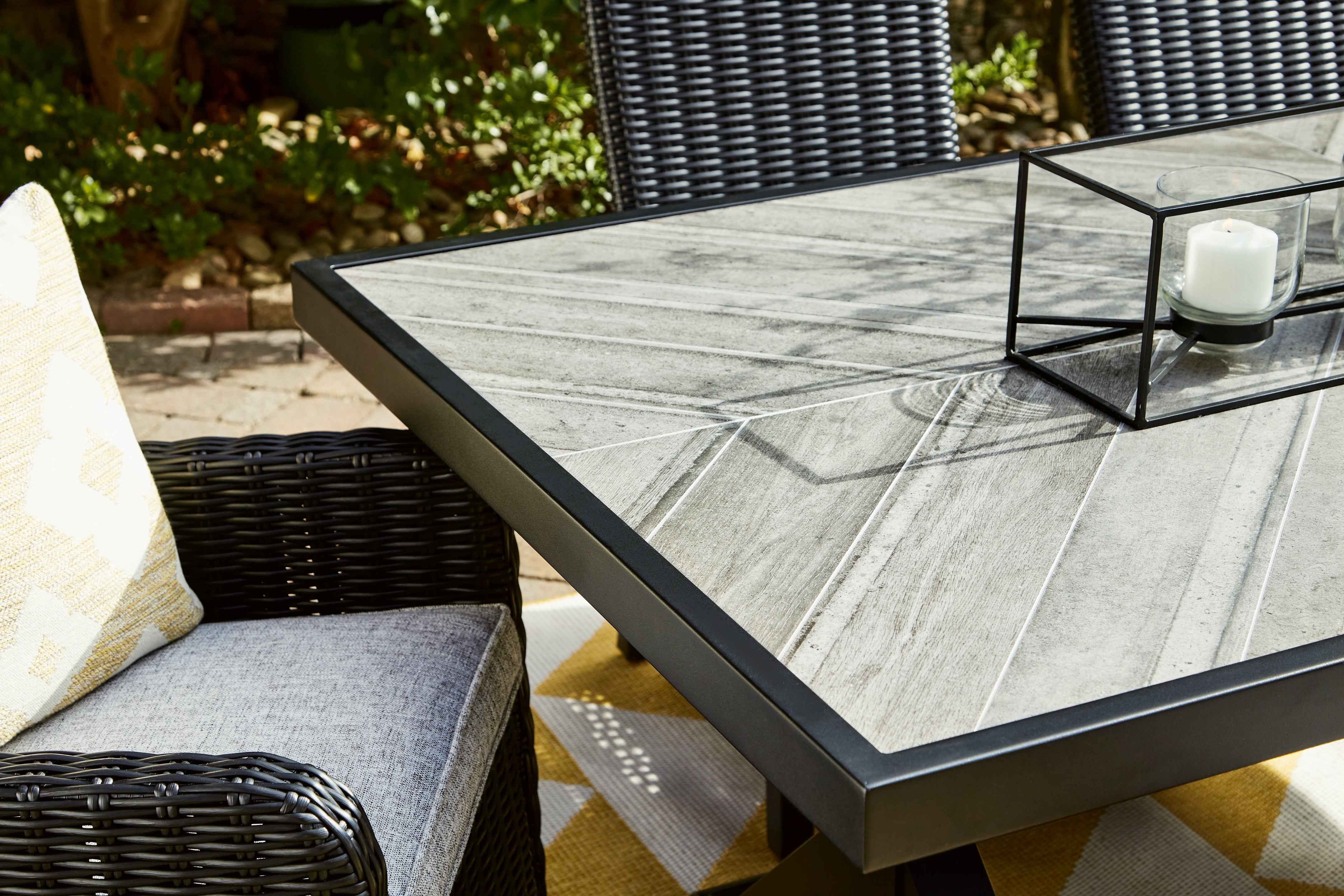 Beachcroft Black/Light Gray Outdoor Dining Table - Image 8
