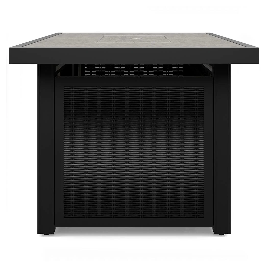 Beachcroft Black/Light Gray Outdoor Fire Pit Table and 4 Chairs - Image 21