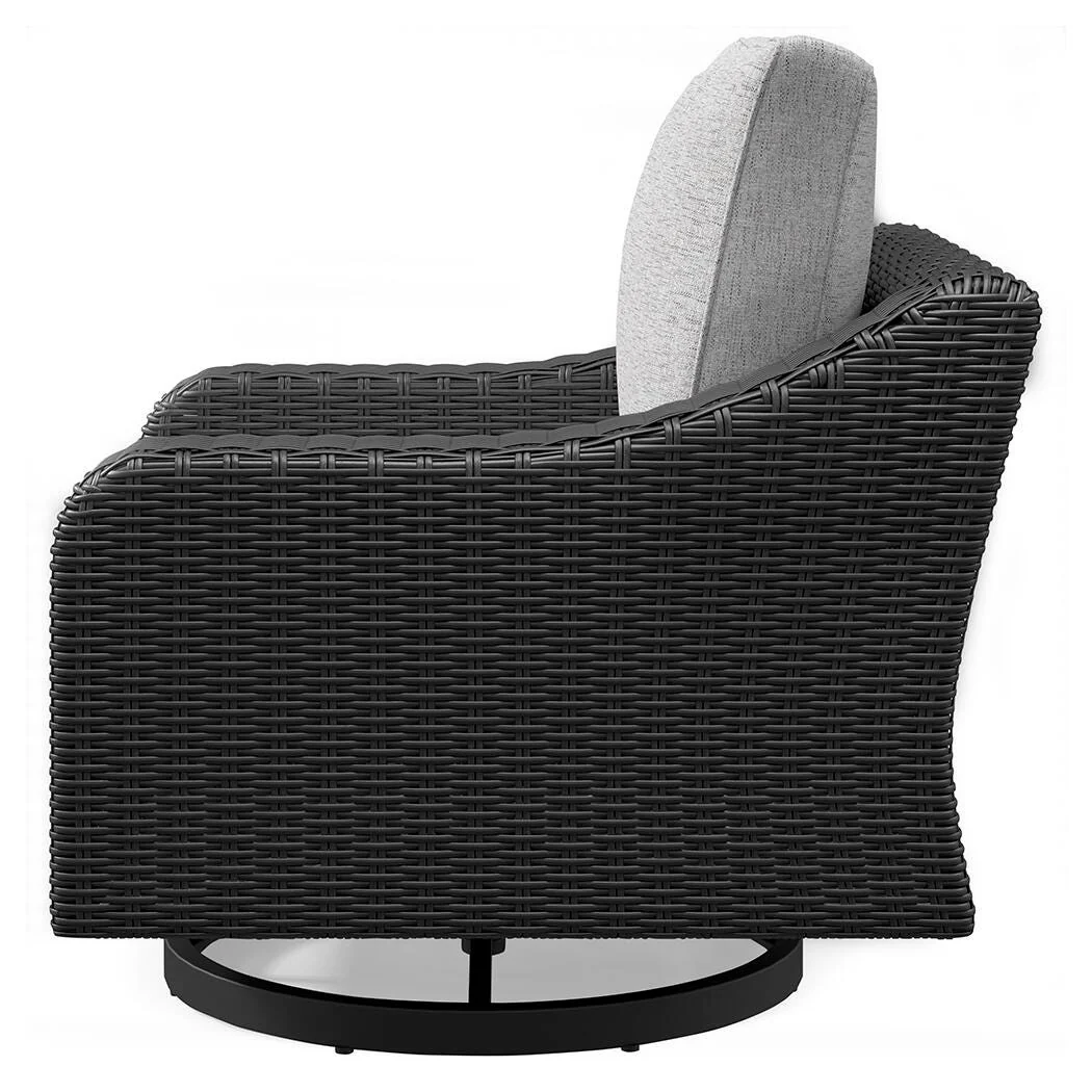 Beachcroft Black/Light Gray Outdoor Fire Pit Table and 4 Chairs - Image 29