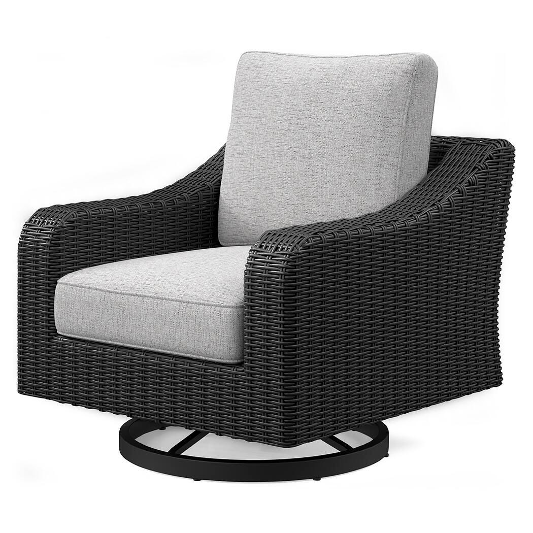 Beachcroft Black/Light Gray Outdoor Fire Pit Table and 4 Chairs - Image 30
