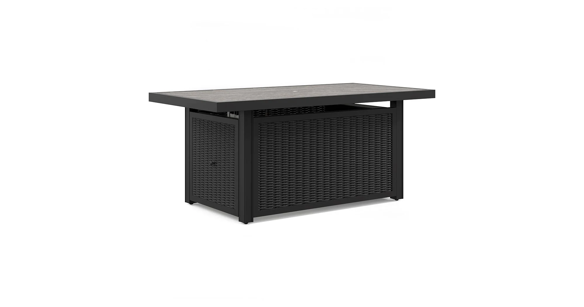 Beachcroft Black/Light Gray Outdoor Fire Pit Table and 4 Chairs - Image 4