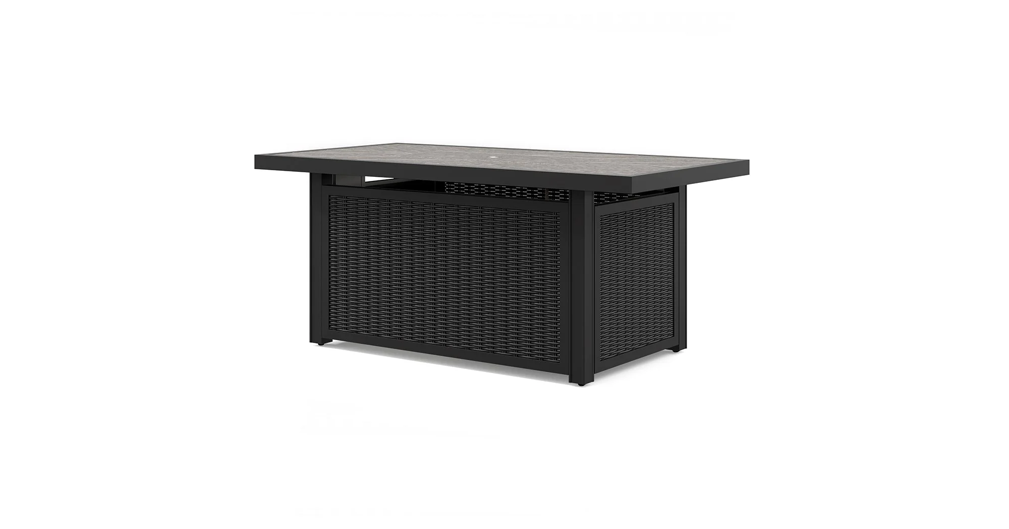 Beachcroft Black/Light Gray Outdoor Fire Pit Table and 4 Chairs - Image 7
