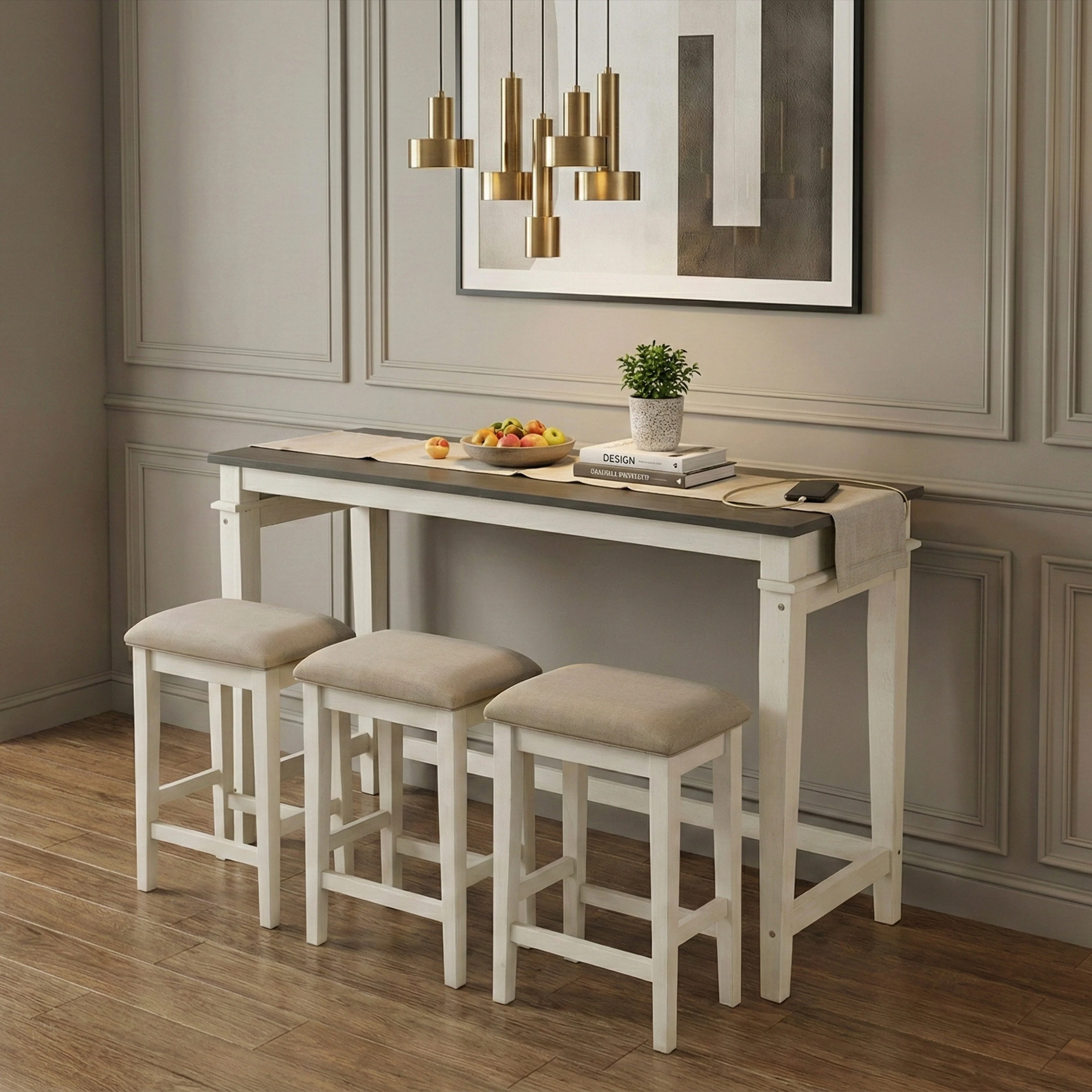 Beacon Walnut & Buttermilk 4-Piece Pack Counter Height Set - Image 18