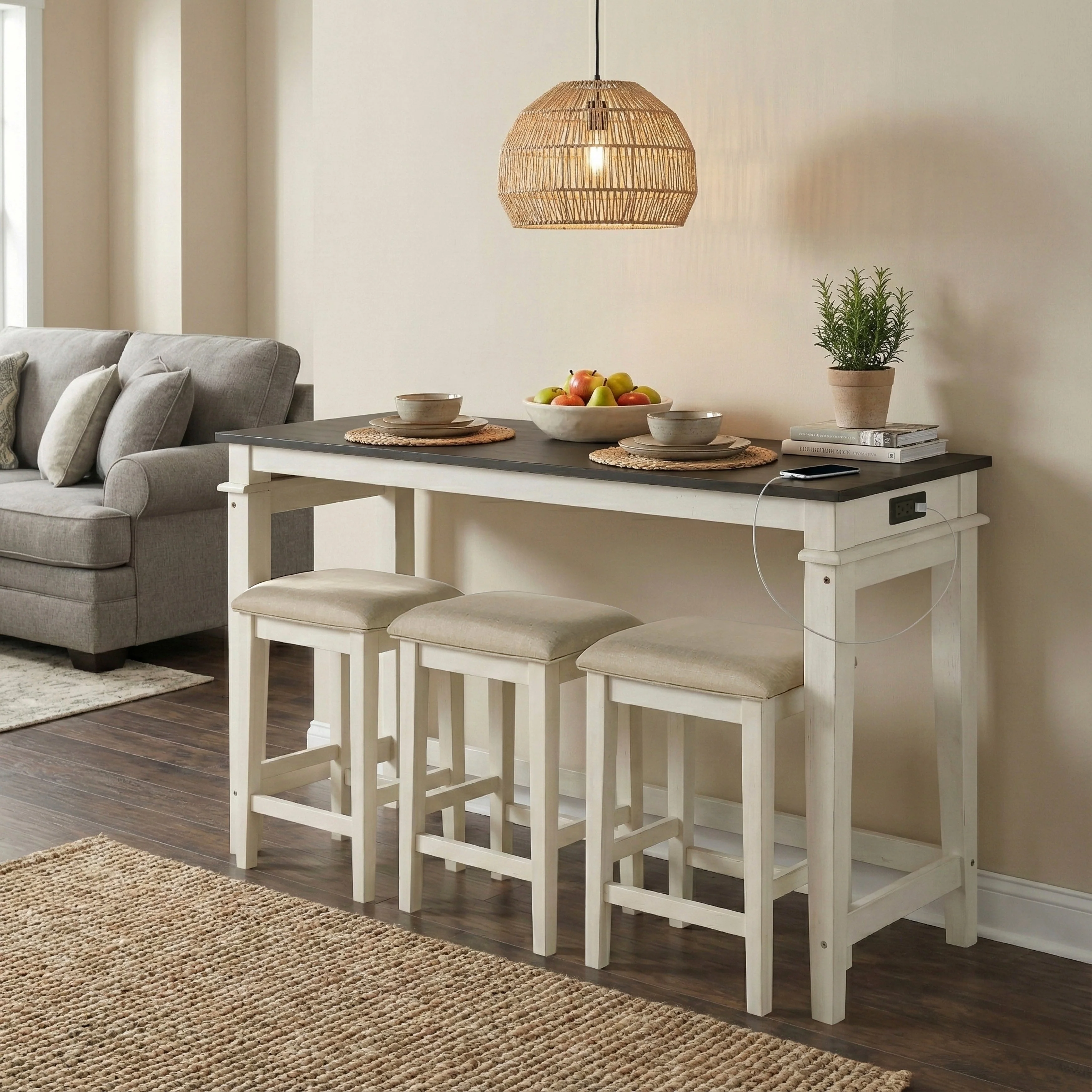 Beacon Walnut & Buttermilk 4-Piece Pack Counter Height Set - Image 19