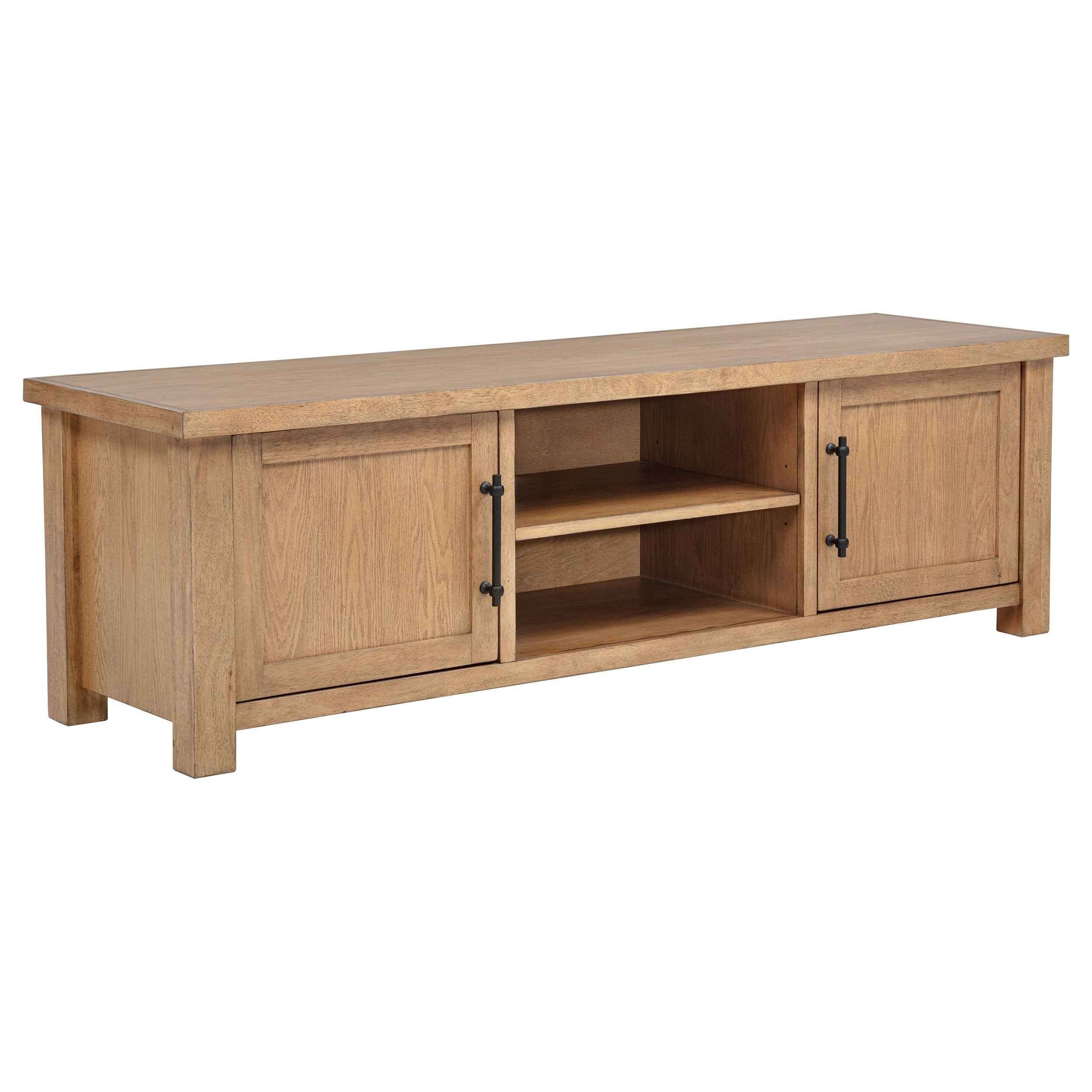 Beasley Golden Oak 2-Door 71-Inch Wood TV Stand Media Console - Image 2