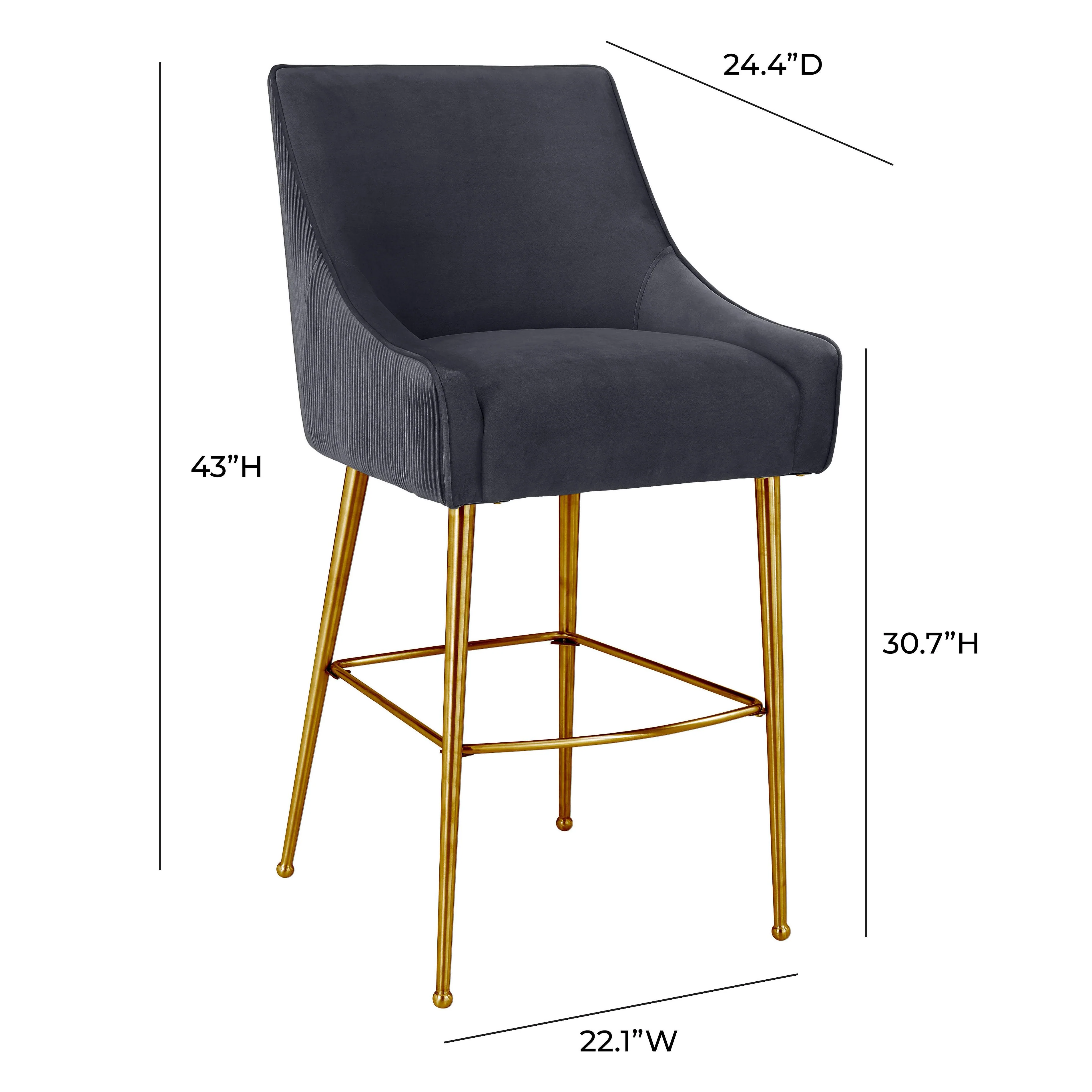Beatrix Pleated Velvet Stool - Image 18