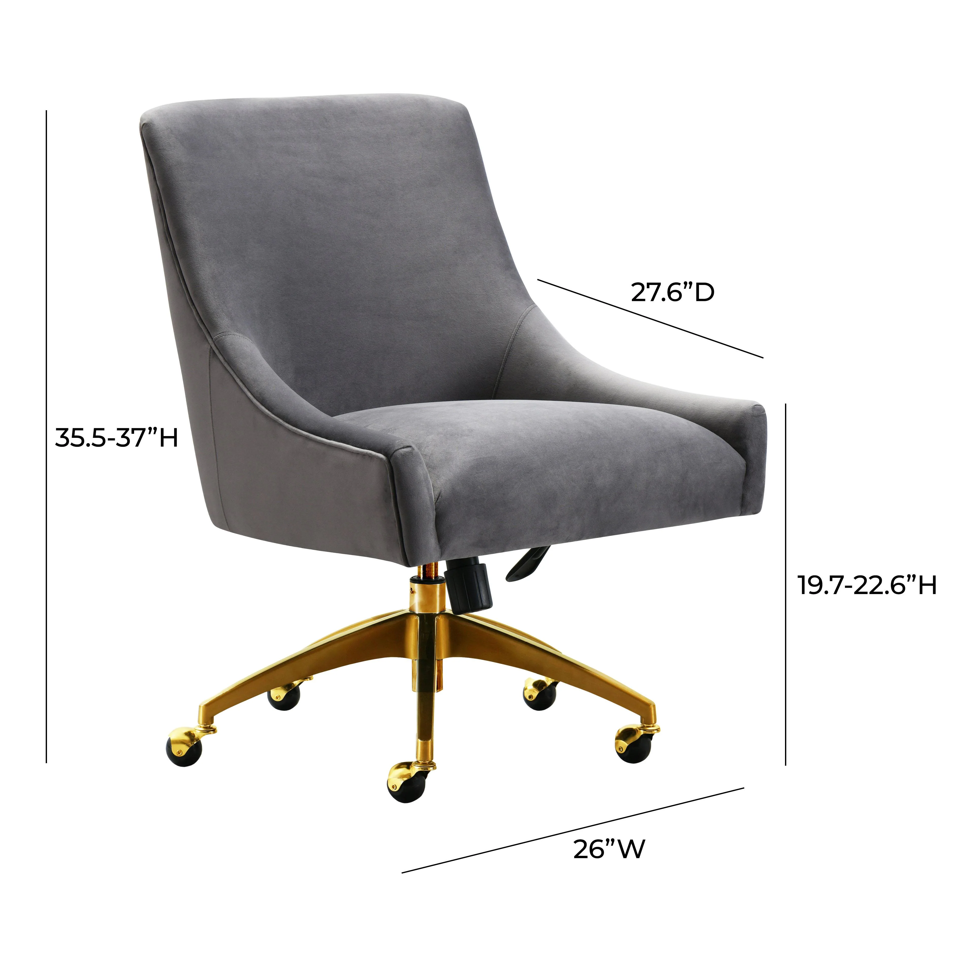 Beatrix Velvet Office Swivel Chair - Image 7