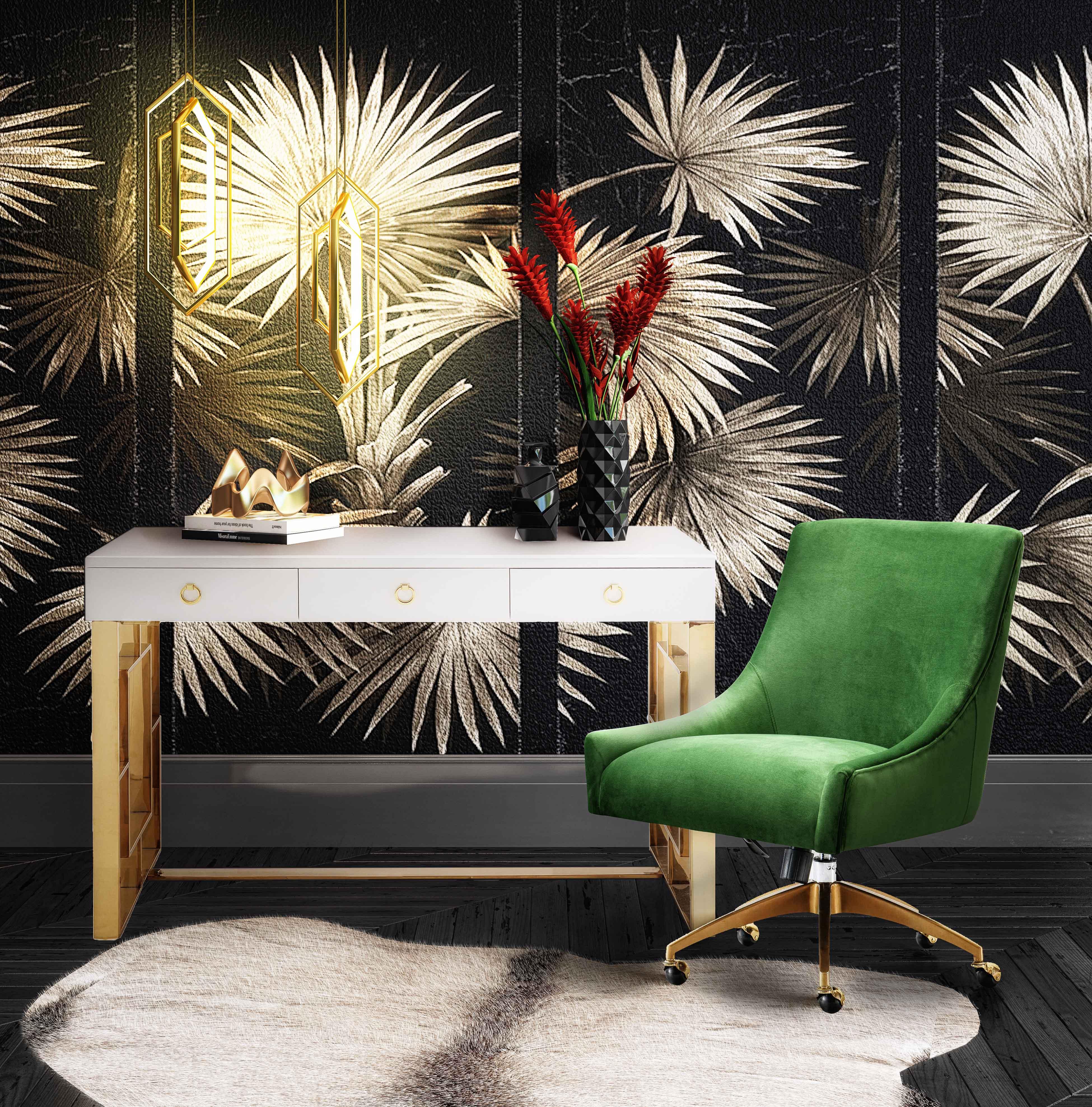 Beatrix Velvet Office Swivel Chair - Image 9