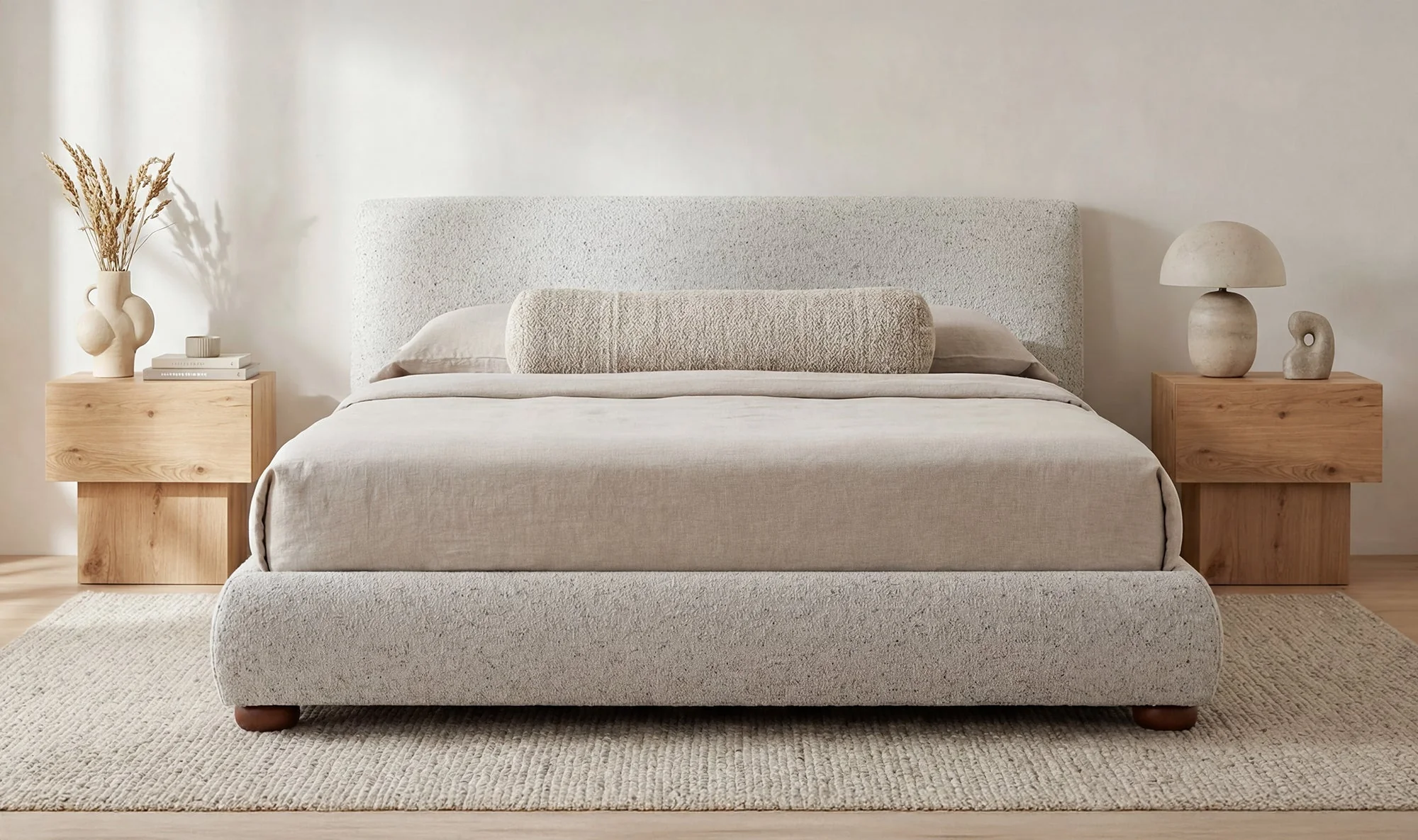 Beau King Storage Bed Speckled Light Grey - Image 3