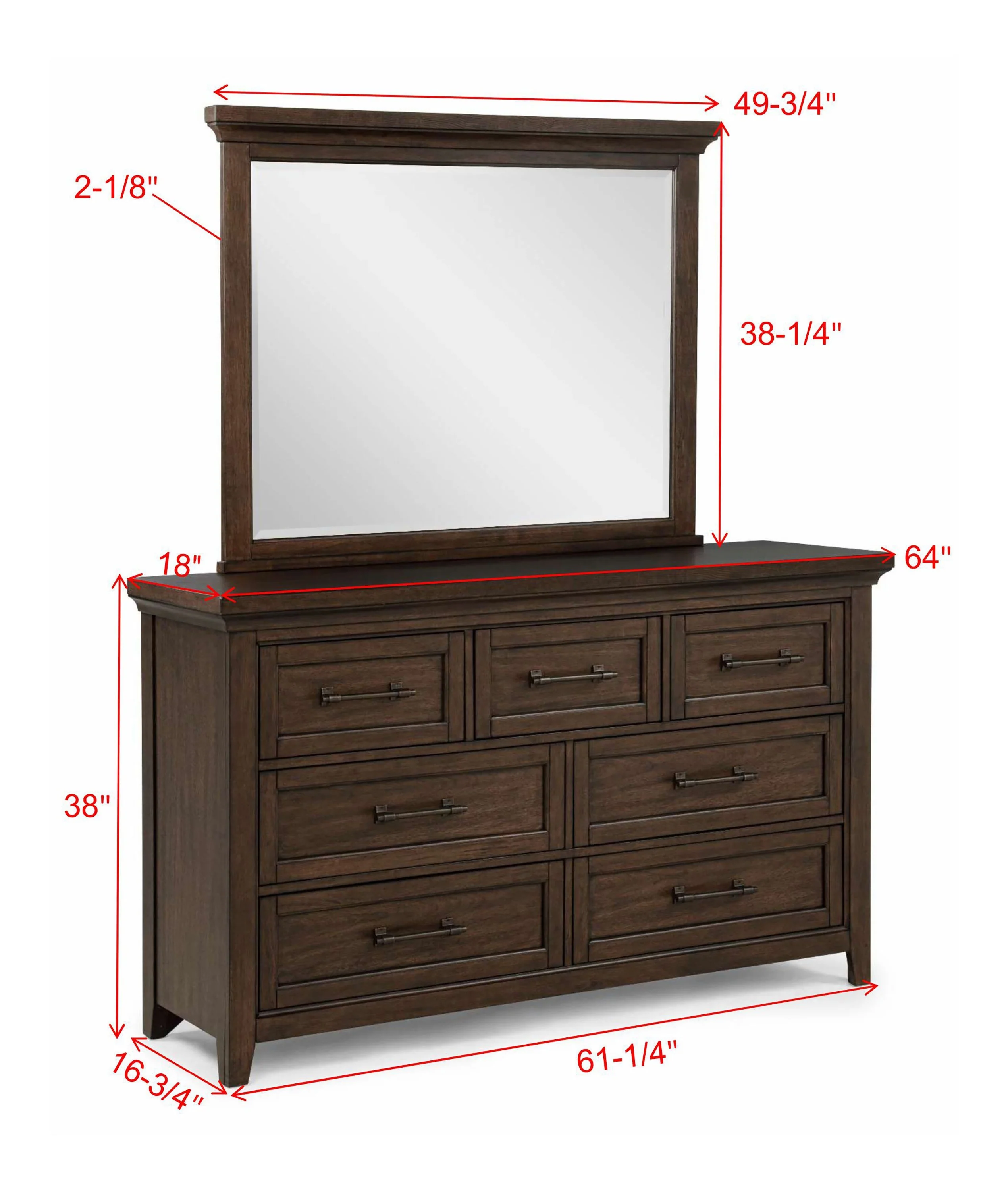 Beckett Brown Dresser Mirror Only - Image 3