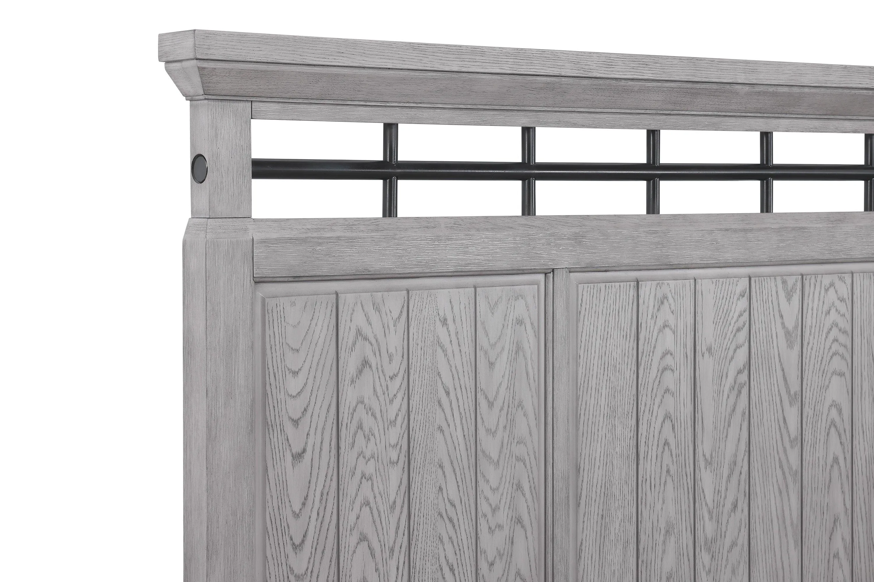 Beckett Rustic Gray Footboard Bench Panel Bedroom Set - Image 3