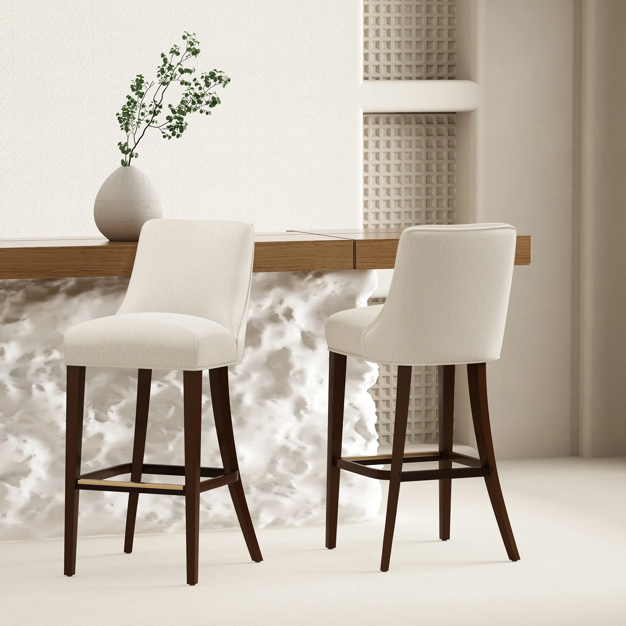 Beever Barstool in Cream (set of 2) - Image 2