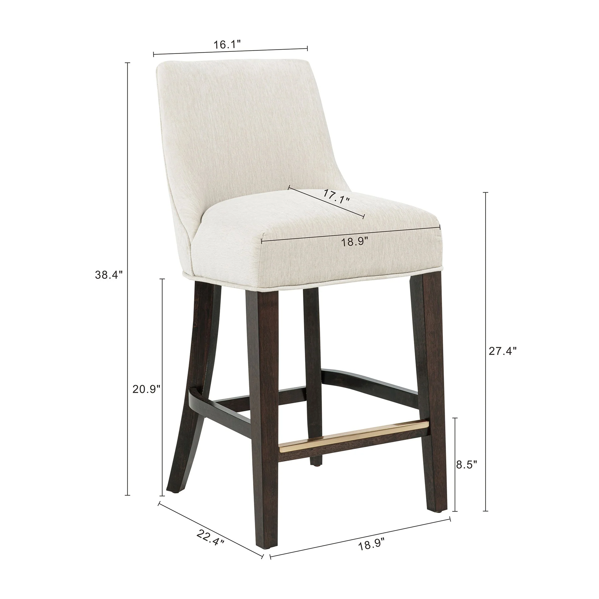 Beever Counter Stool in Cream (set of 3) - Image 3