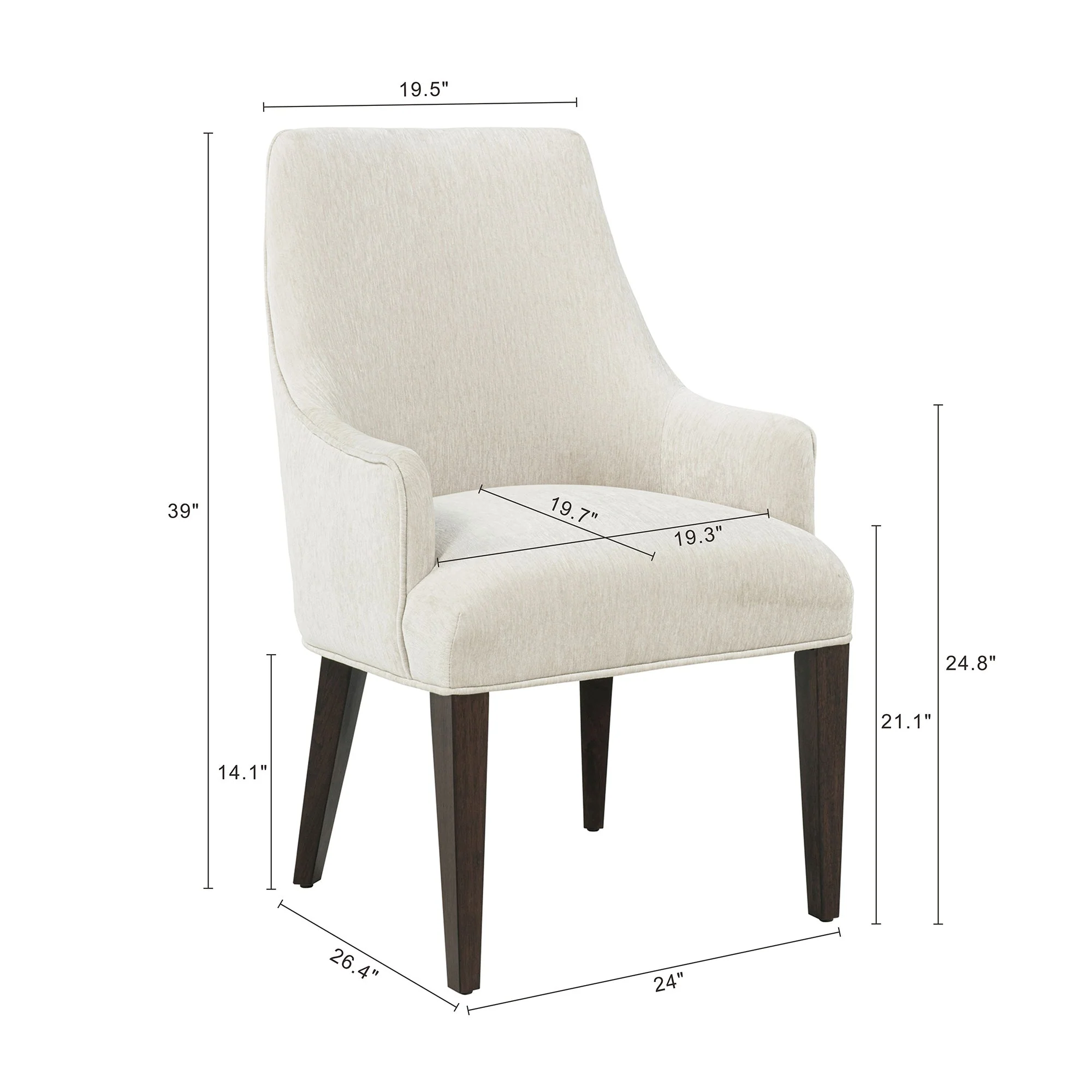 Beever Dining Armchair in Cream (set of 2) - Image 3