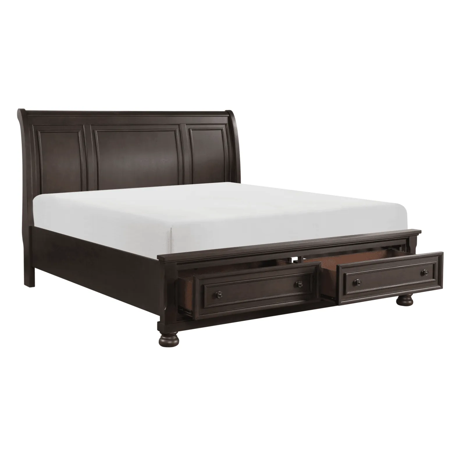 Begonia Grayish Brown Queen Sleigh Storage Platform Bed - Image 3