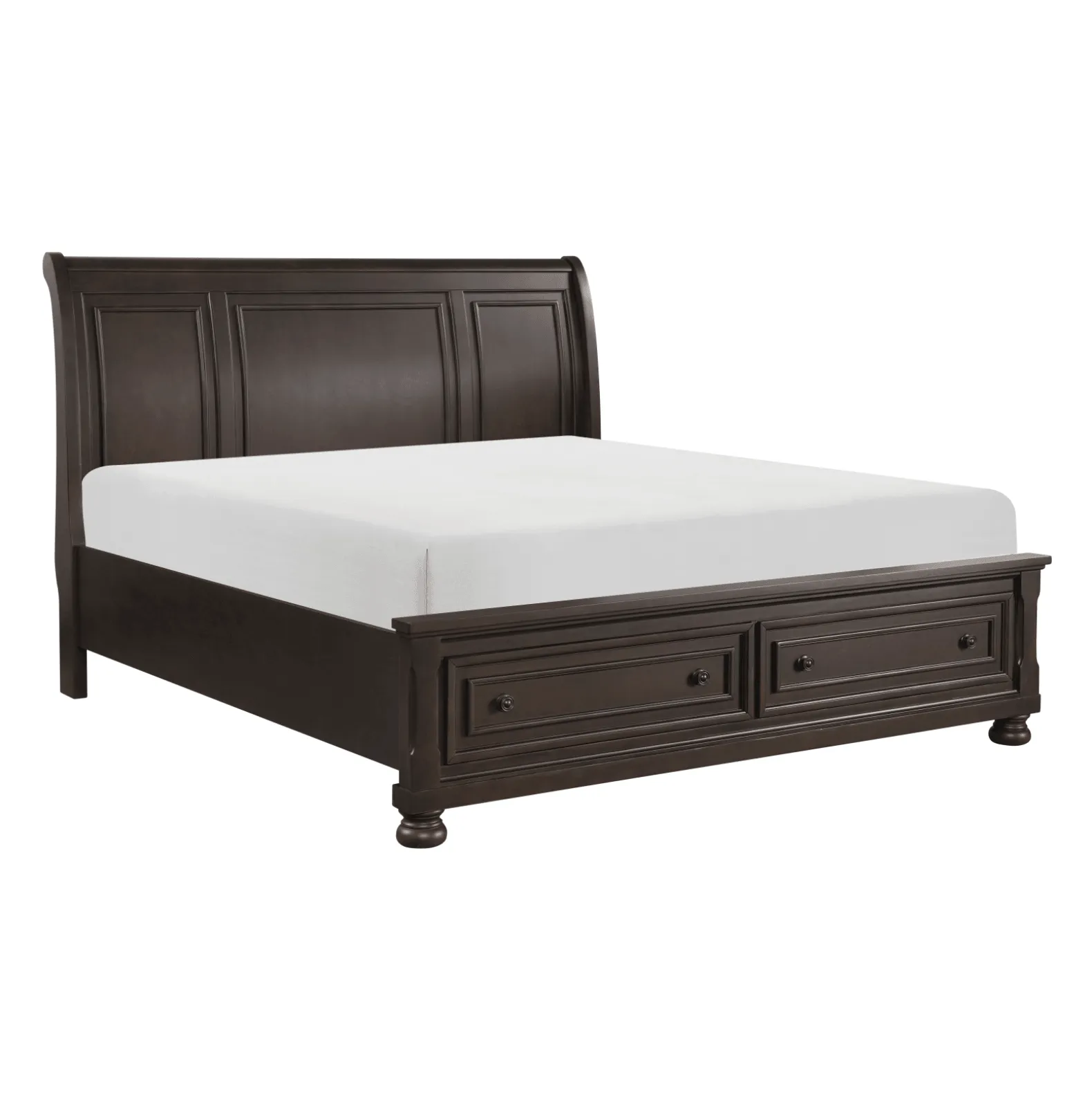 Begonia Grayish Brown Queen Sleigh Storage Platform Bed - Image 4