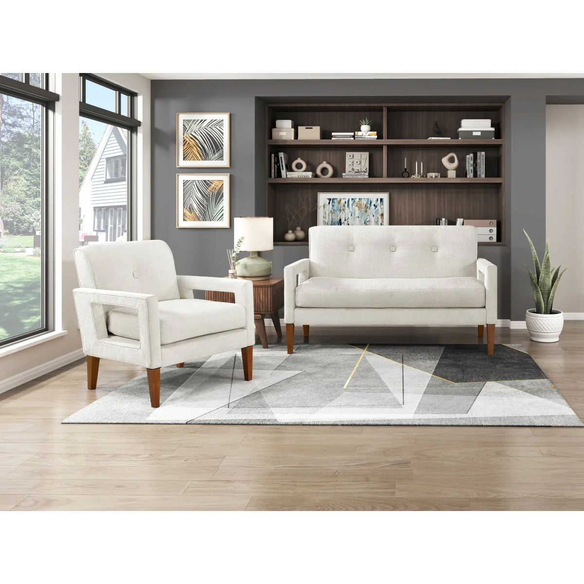 Belfort Beige Loveseat - Image 2