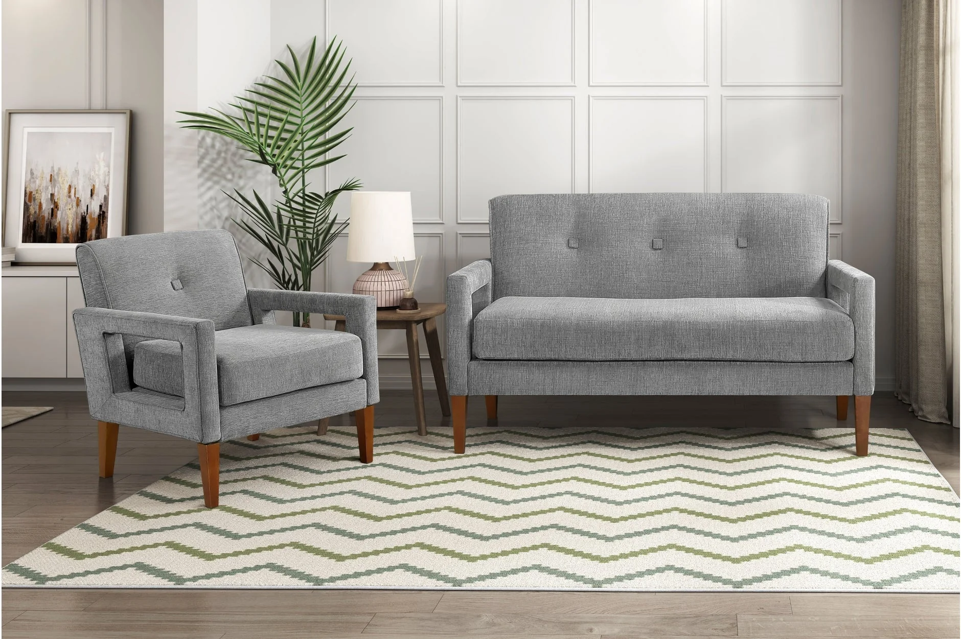 Belfort Gray Accent Chair - Image 2