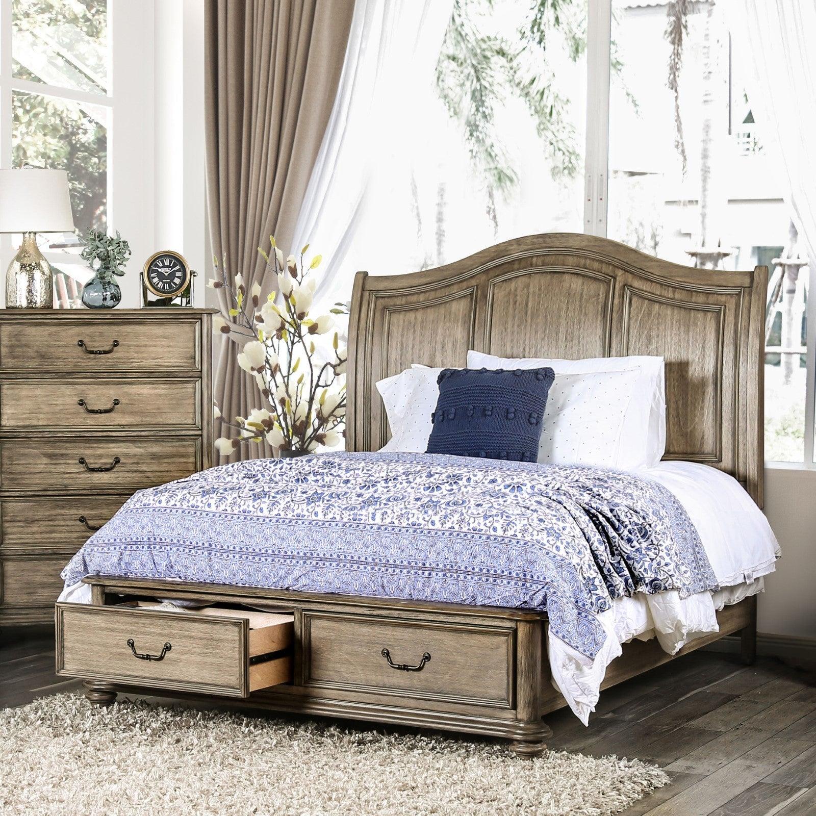 Belgrade Rustic Natural Tone King Storage Platform Bed - Image 2