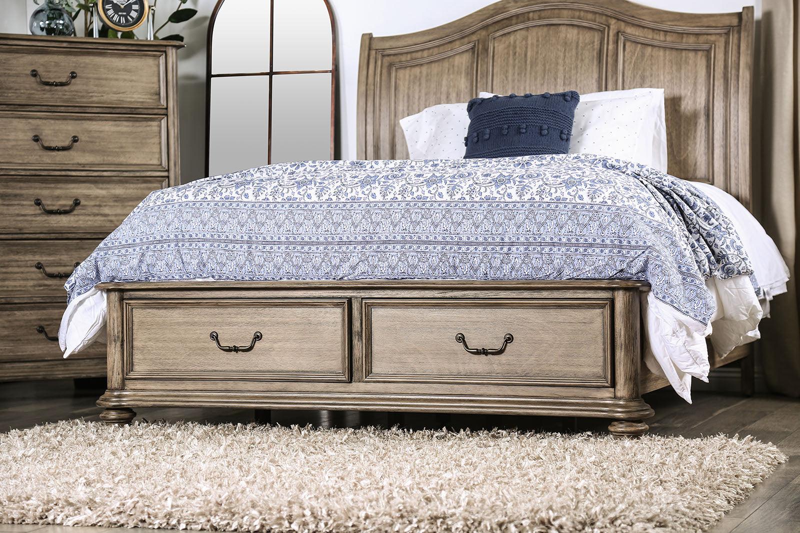 Belgrade Rustic Natural Tone Queen Storage Platform Bed - Image 2
