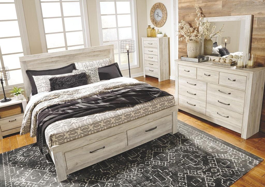 Bellaby Whitewash Footboard Storage Platform Bedroom Set - Image 2