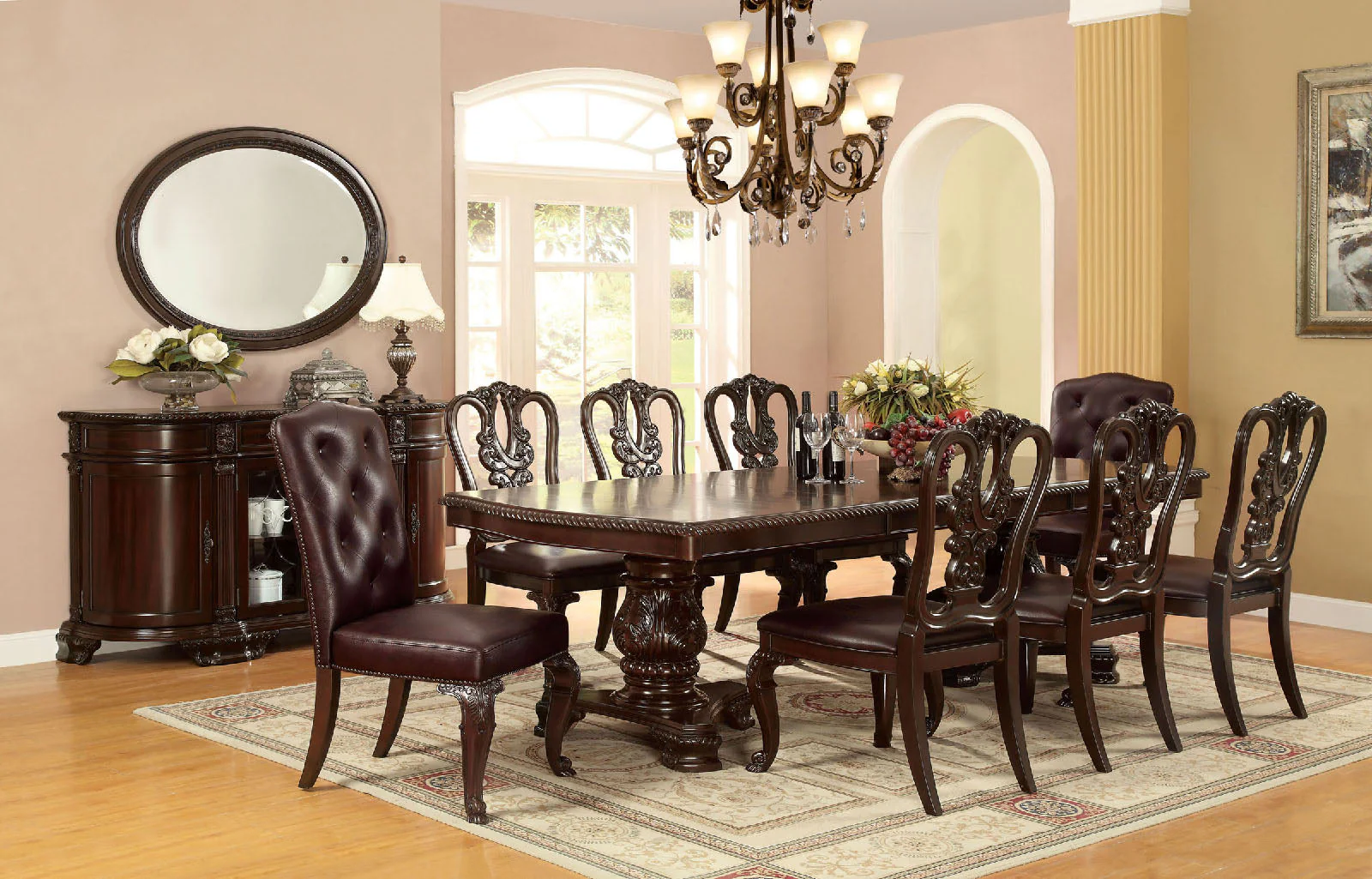 Bellagio Brown Cherry/Dark Brown Wooden Side Chair, Set of 2 - Image 2