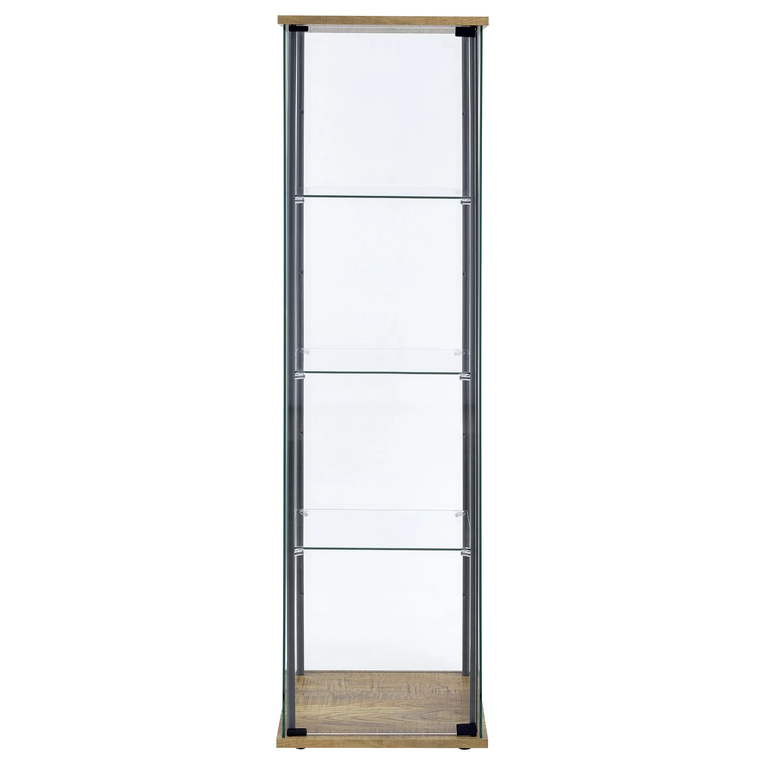 Bellatrix Mango 3-shelf Clear Glass Curio Cabinet - Image 3