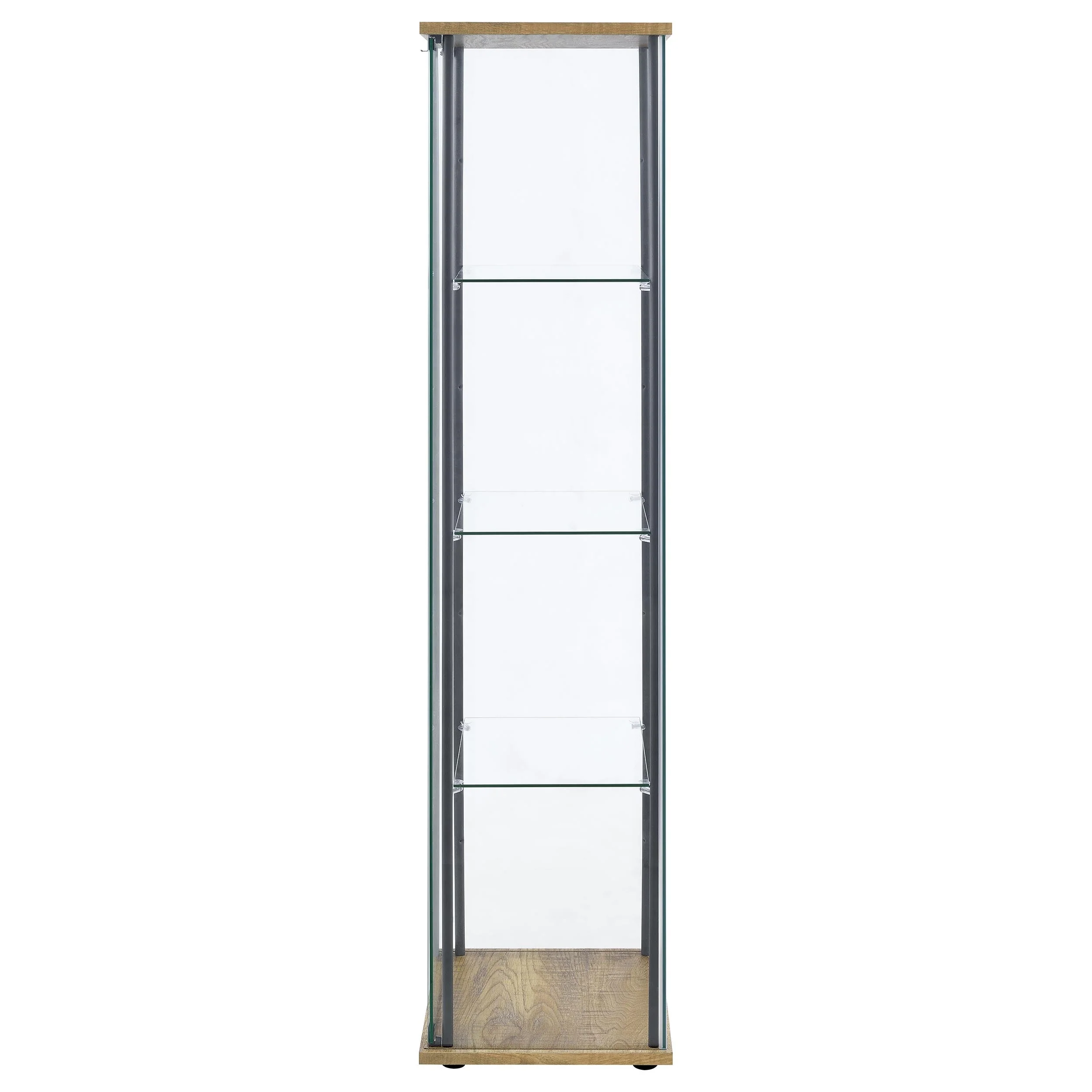 Bellatrix Mango 3-shelf Clear Glass Curio Cabinet - Image 4