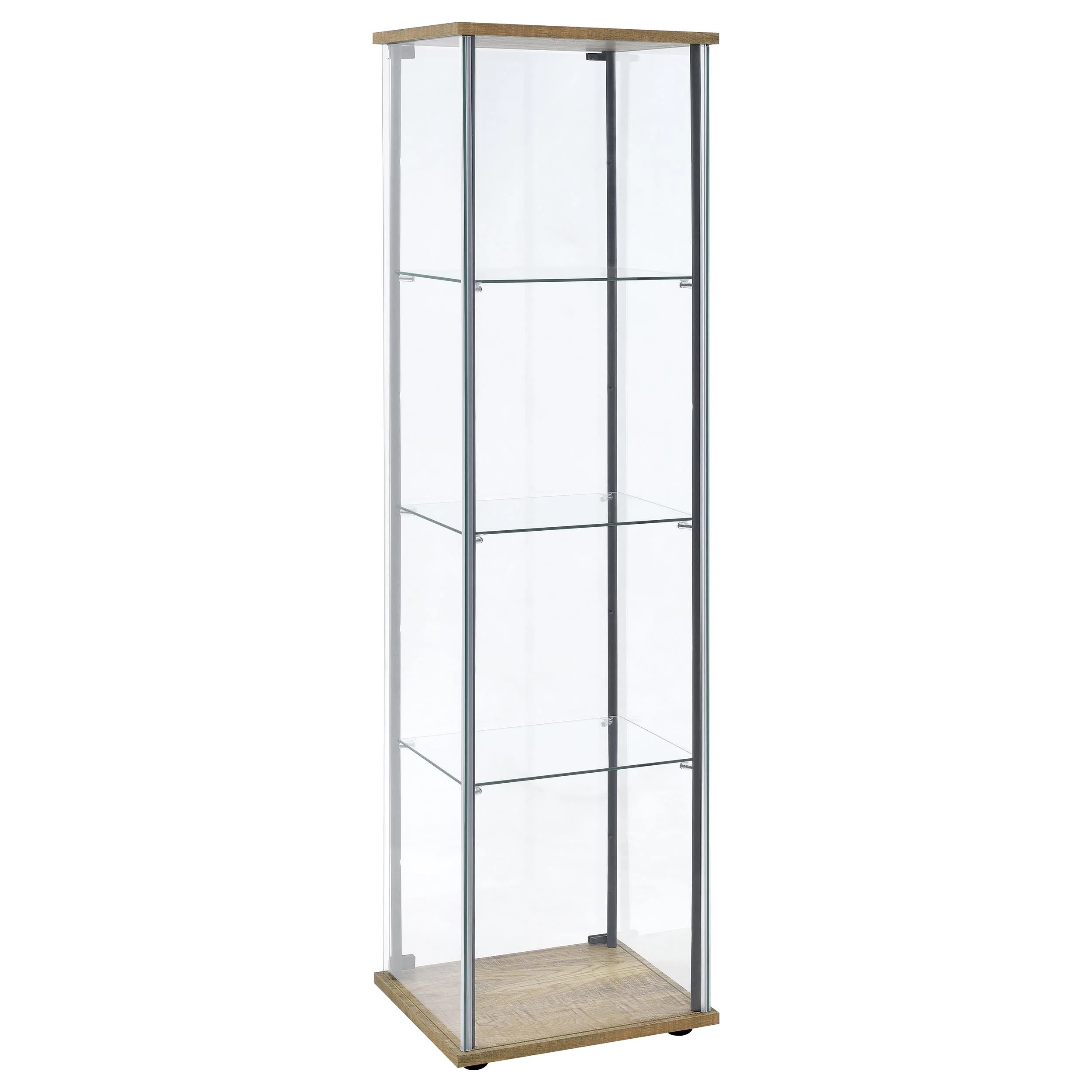 Bellatrix Mango 3-shelf Clear Glass Curio Cabinet - Image 5